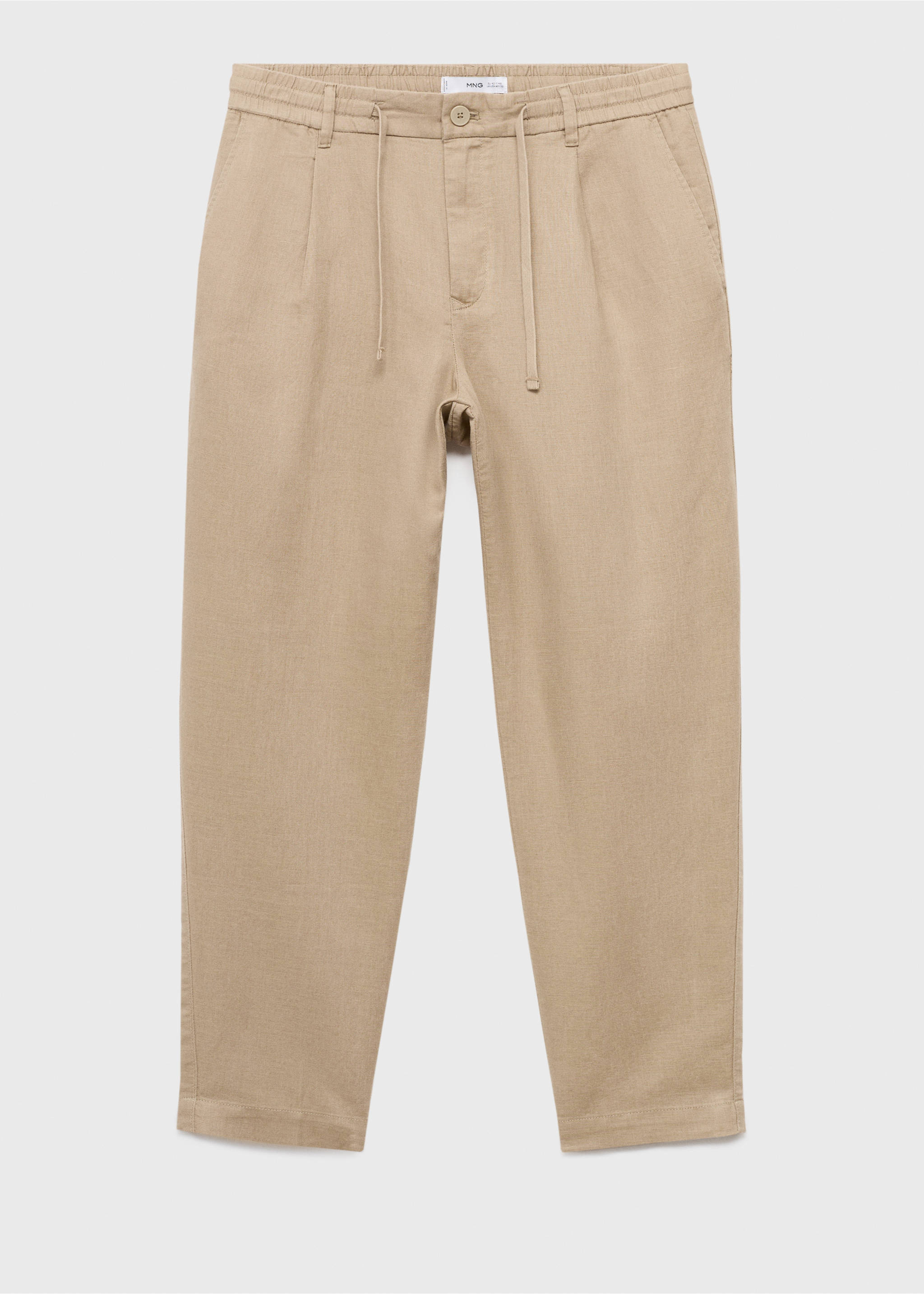 Slim-fit trousers with drawstring - Article without model, Beige. Ref: 17065975-00.