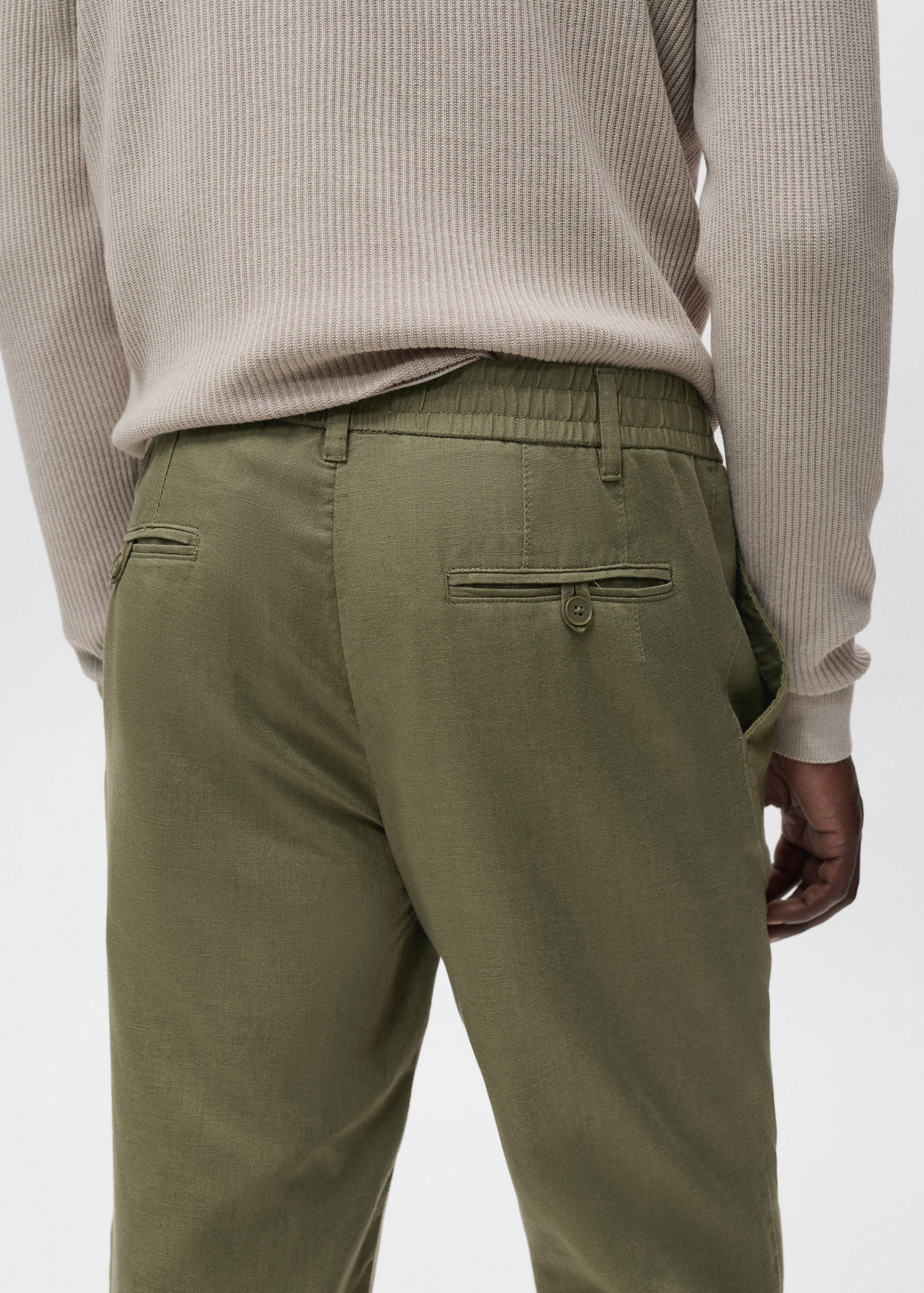 Slim-fit trousers with drawstring - Details of the article 6