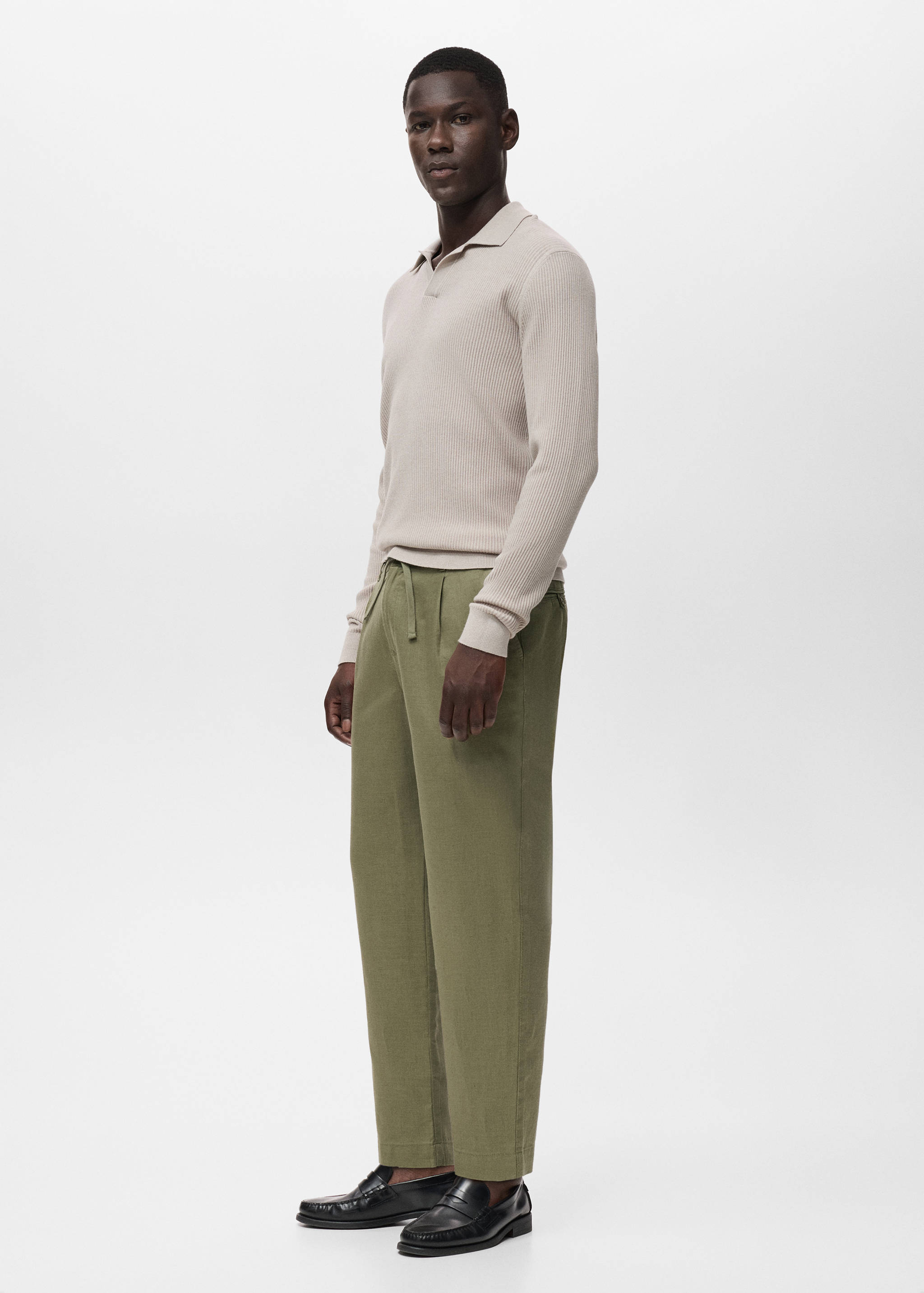 Slim-fit trousers with drawstring - Details of the article 2