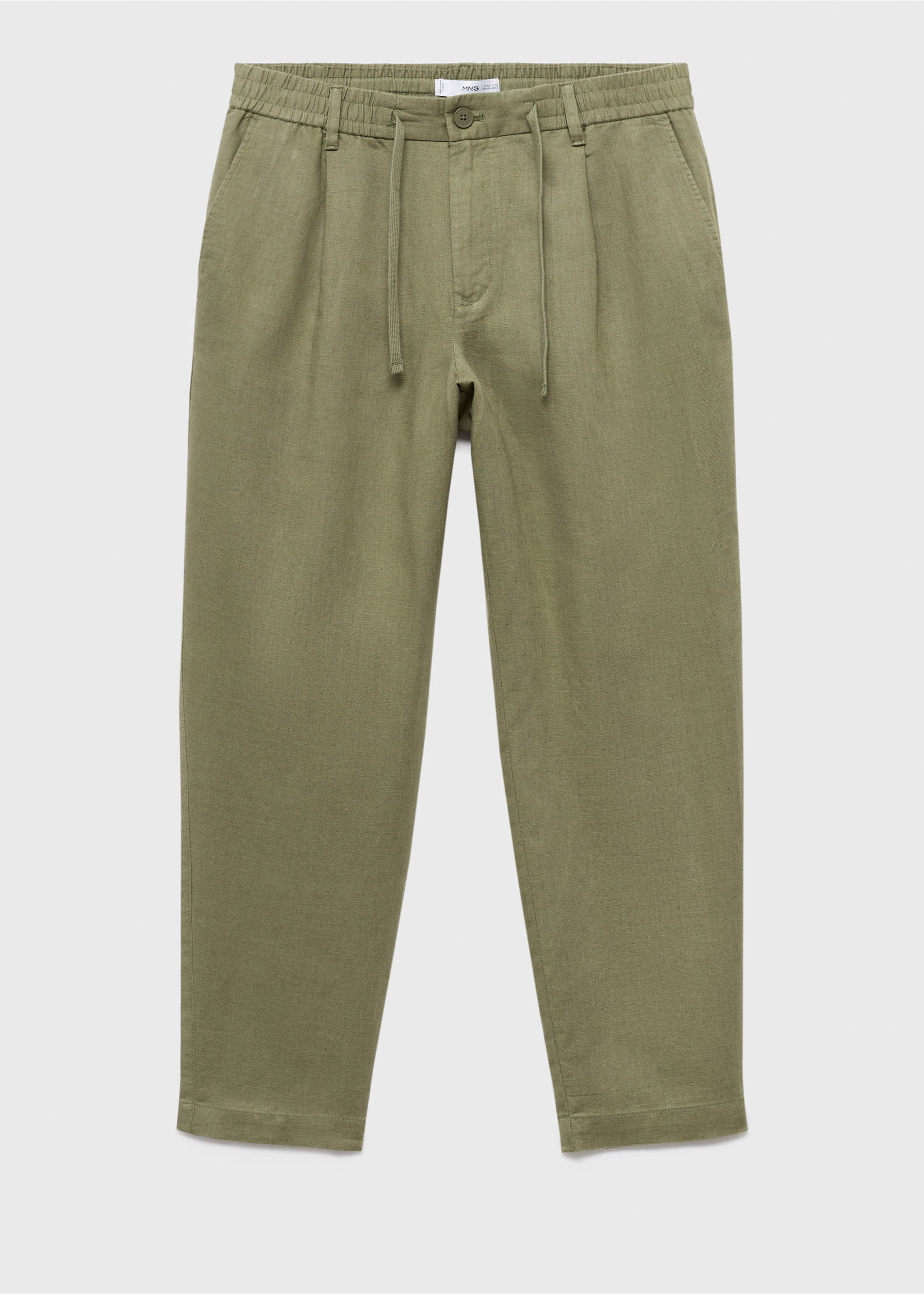 Slim-fit trousers with drawstring - Article without model, Khaki. Ref: 17065975-00.