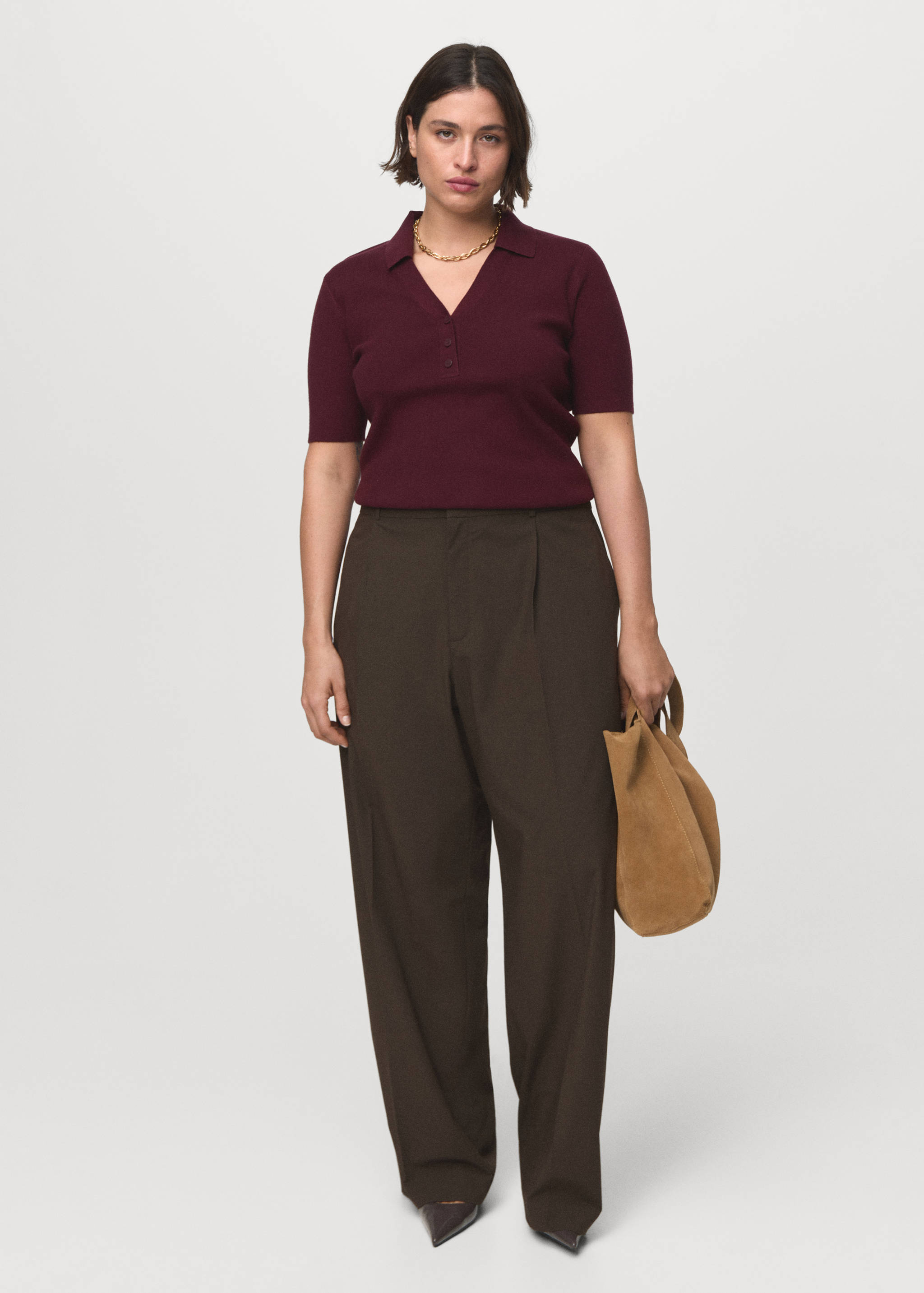 Fine-knit sweater with shirt collar - Details of the article 3