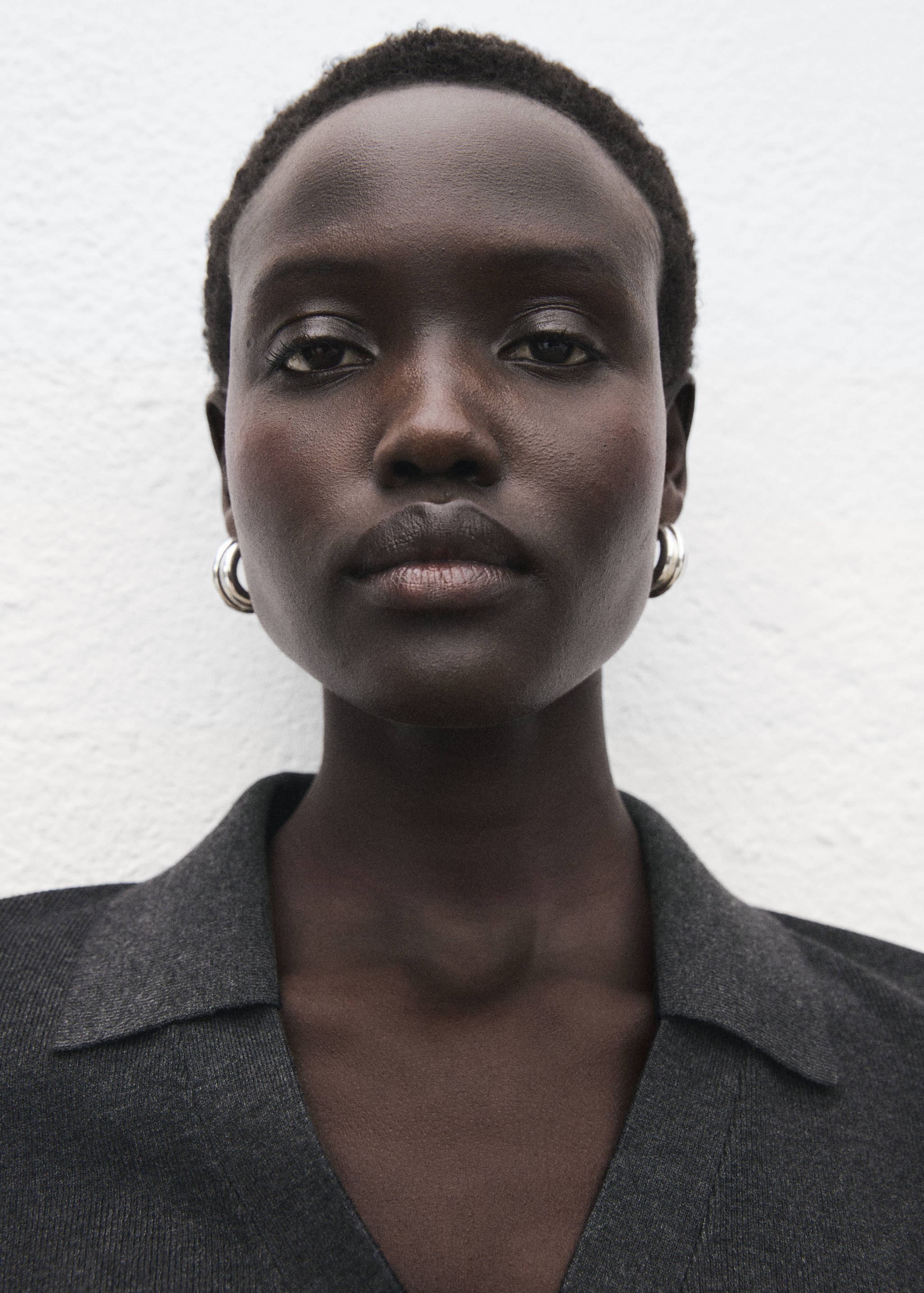 Fine-knit sweater with shirt collar - Details of the article 1