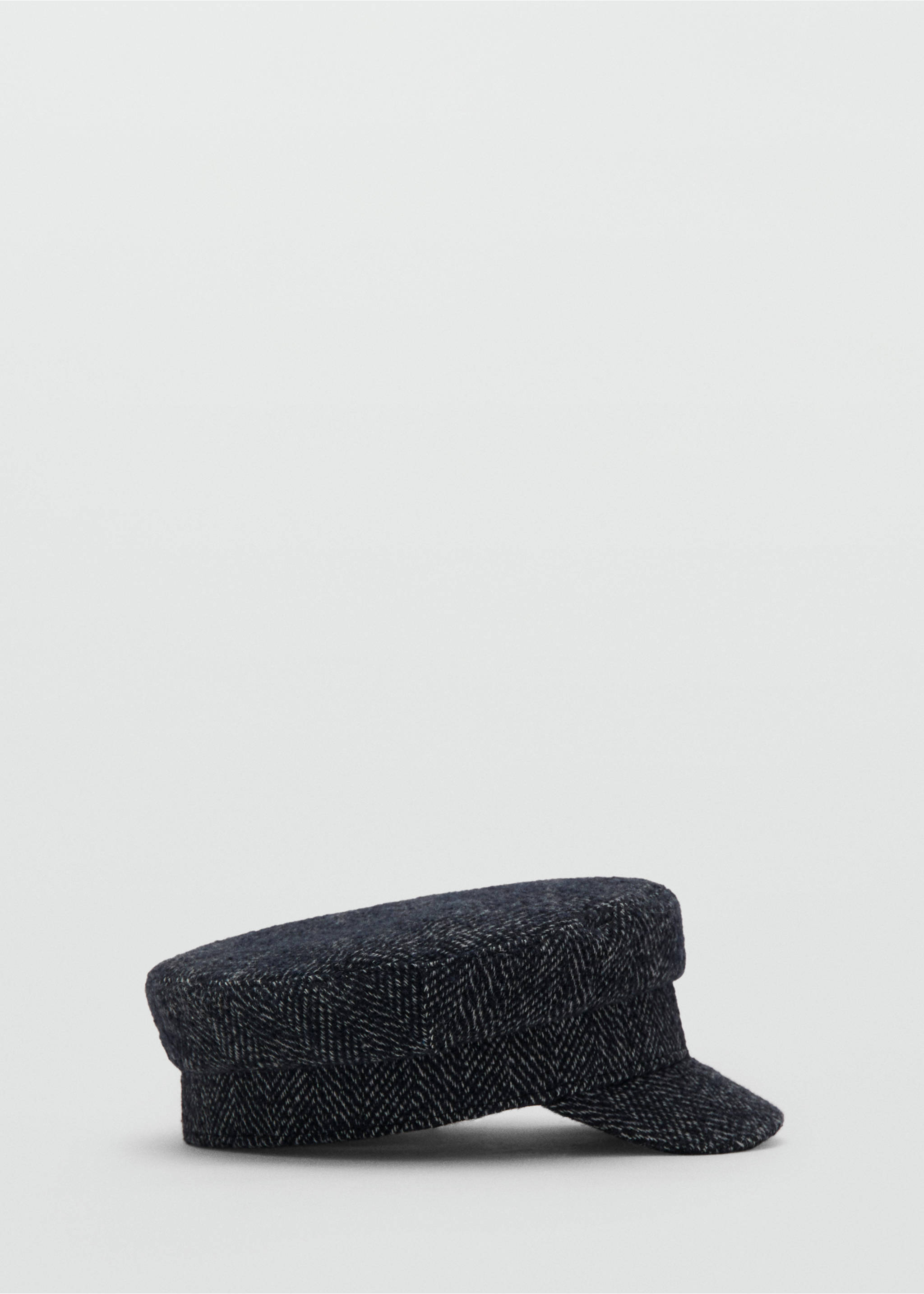 Wool-blend baker boy cap - Article without model, Navy. Ref: 17065988-00.