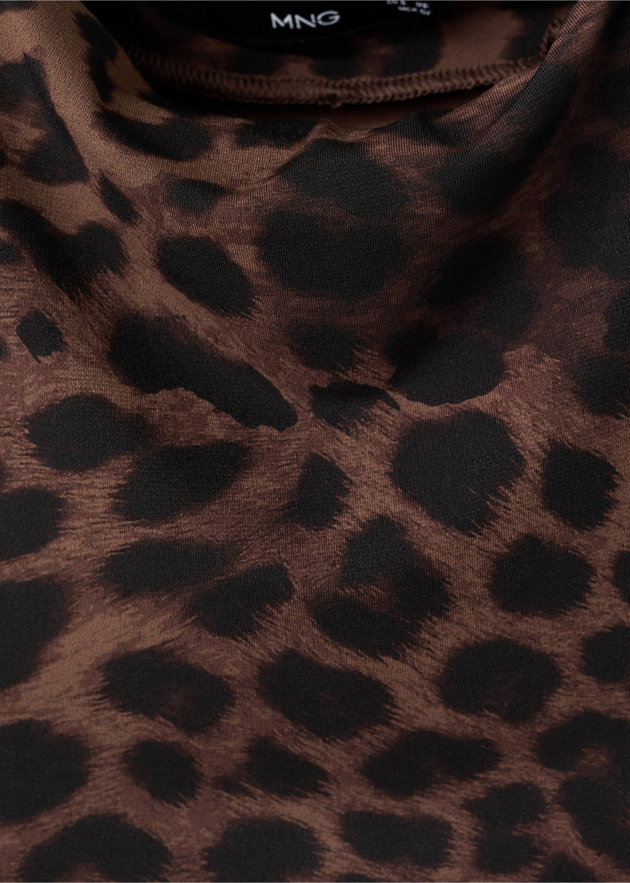 Getailleerde jurk met luipaardprint - Detail van het artikel 0, Bruin. Ref: 17066003-00.