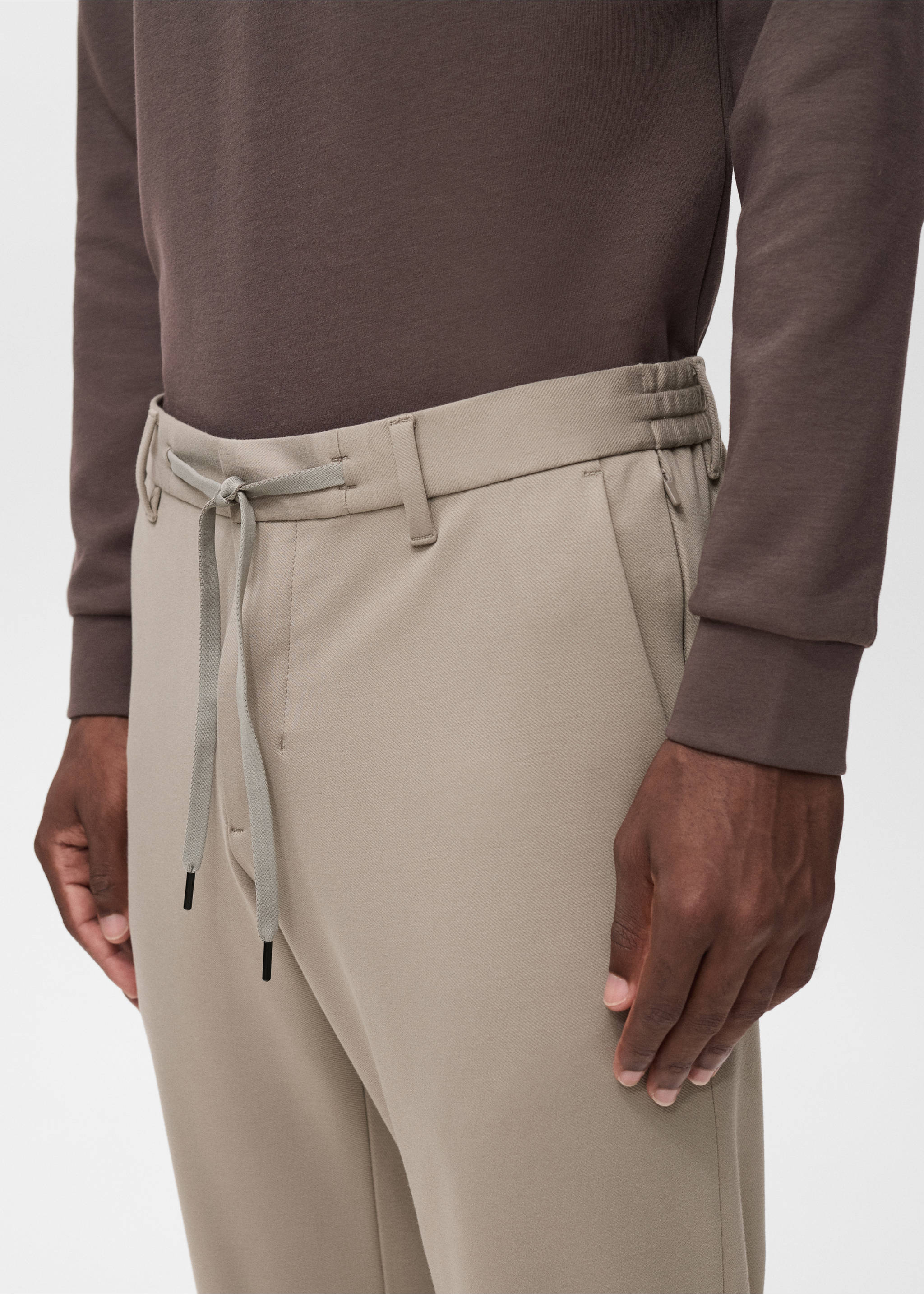 Pantalon slim-fit comfort stretch cordon - Détail de l'article 1, Gris clair/pastel. Ref: 17066326-00.