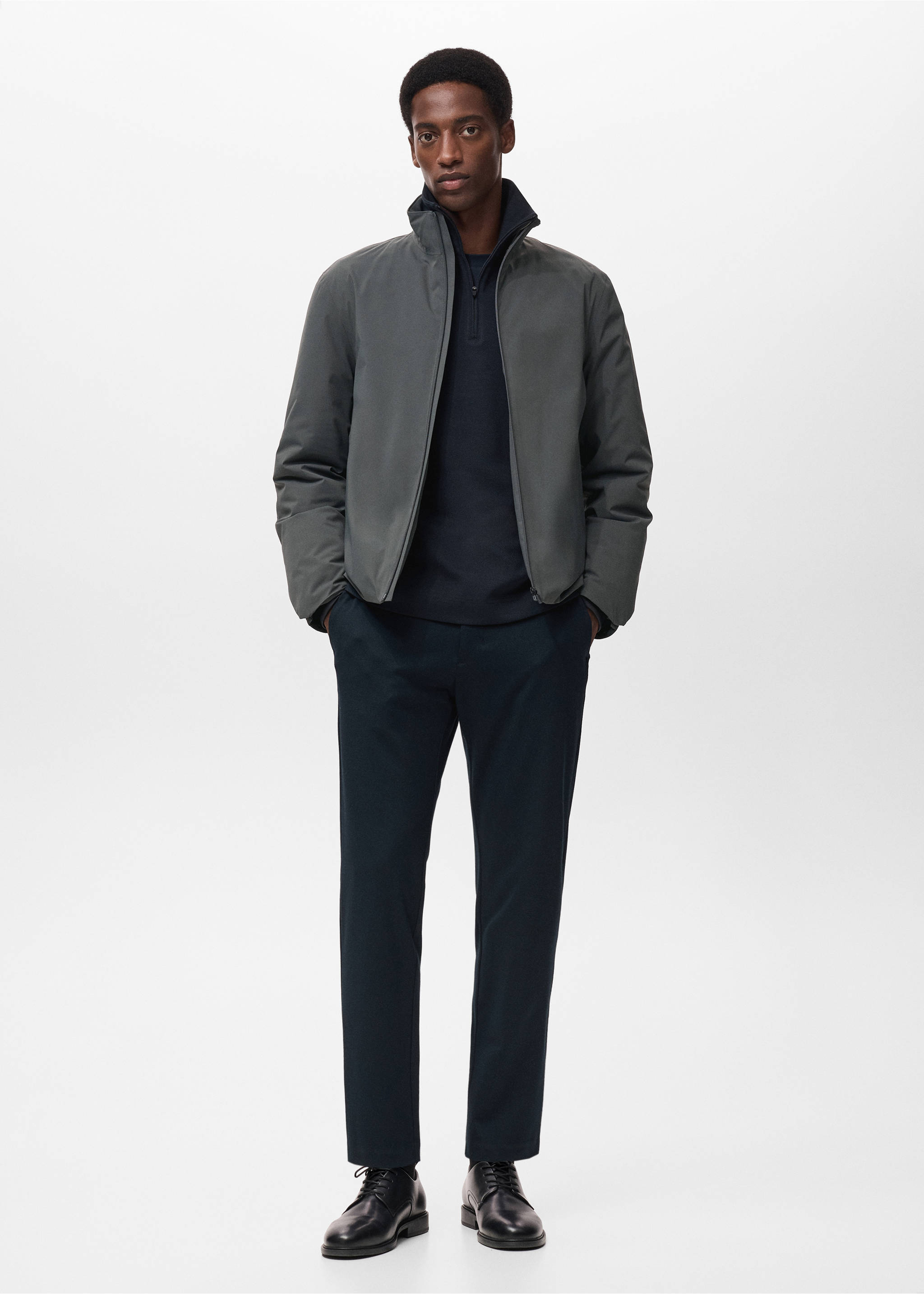Pantalón slim fit comfort stretch cordón - Plano general, Azul marino. Ref: 17066326-00.