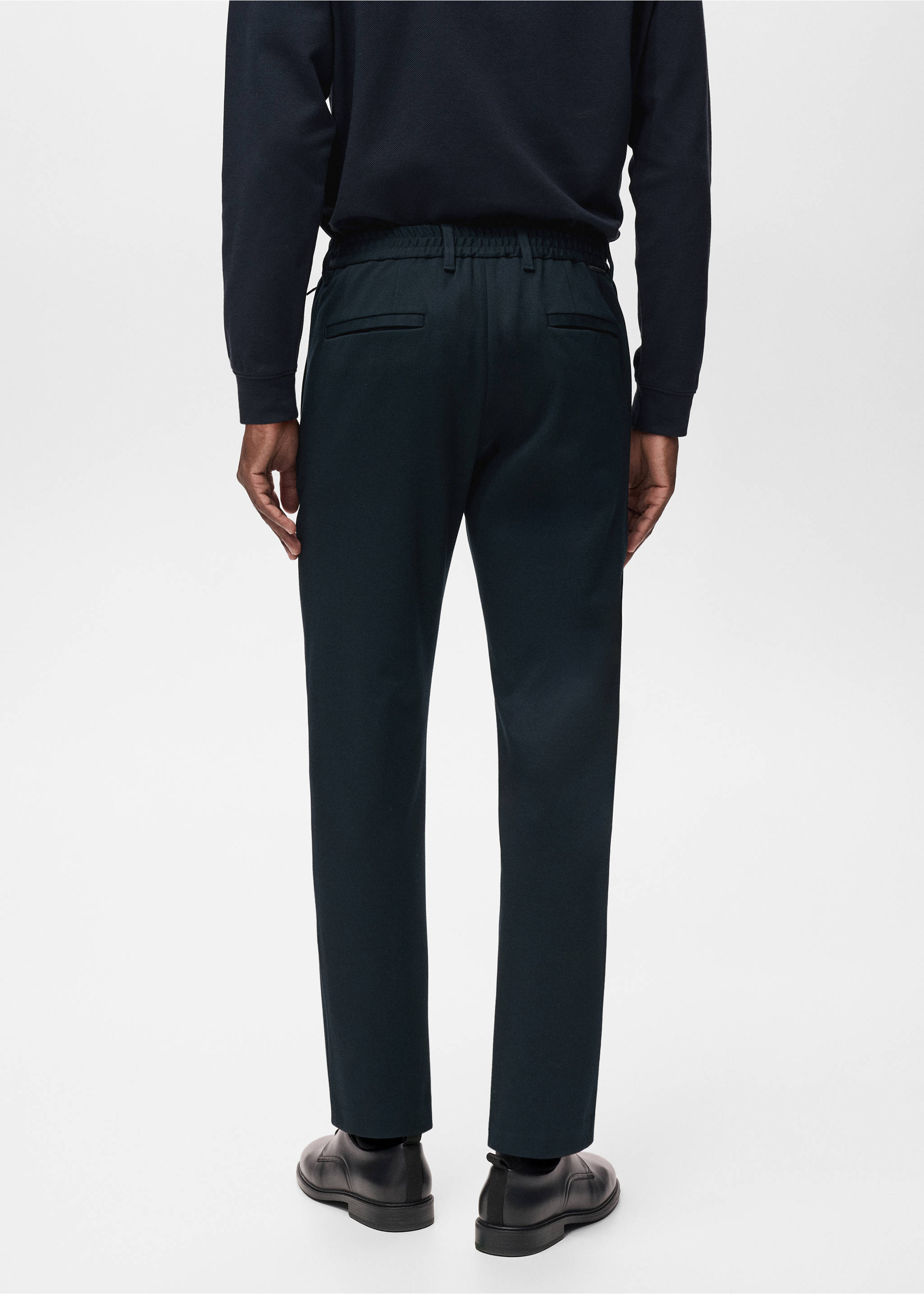 Pantalón slim fit comfort stretch cordón - Reverso del artículo, Azul marino. Ref: 17066326-00.