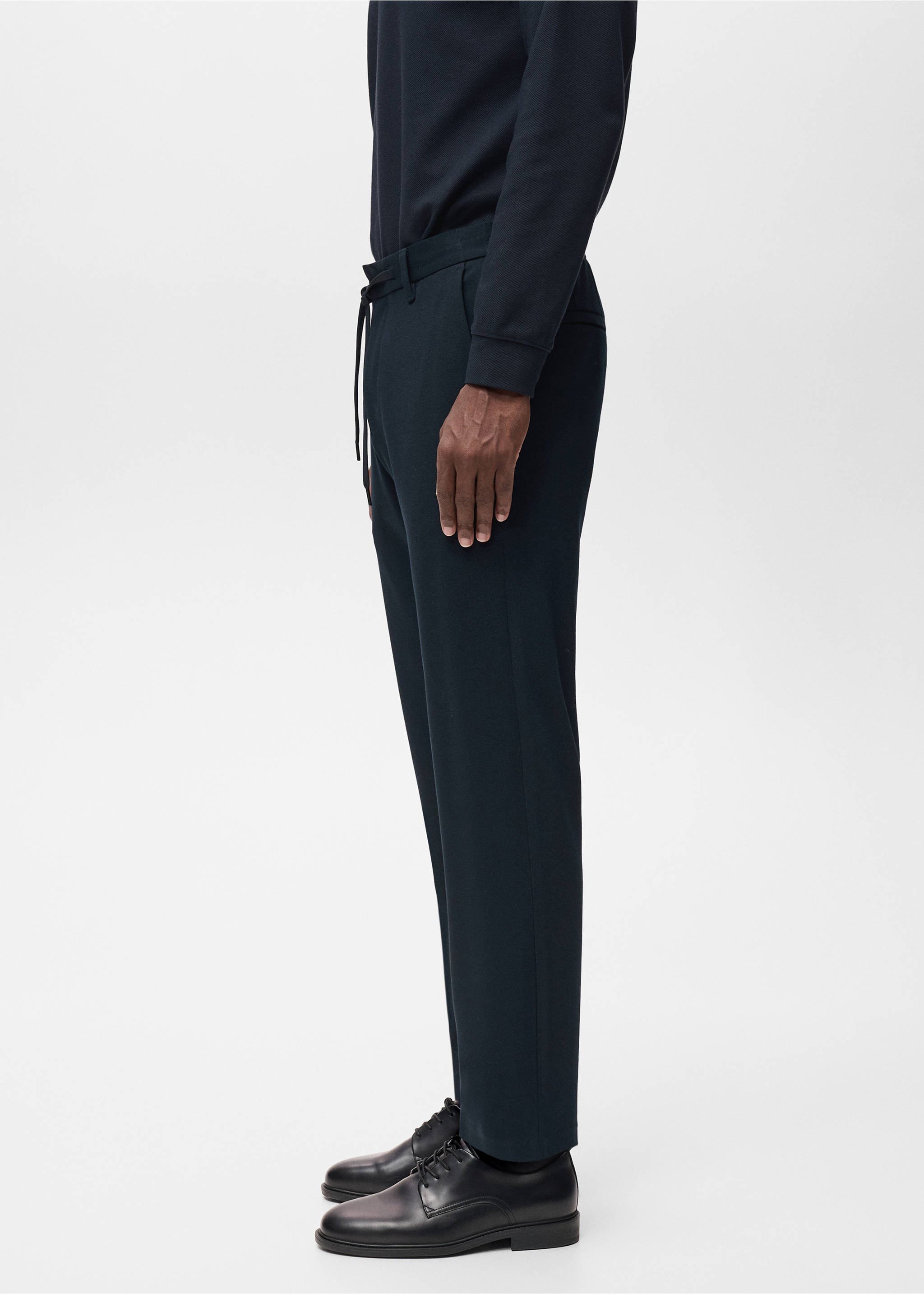 Pantalón slim fit comfort stretch cordón - Detalle del artículo 2, Azul marino. Ref: 17066326-00.