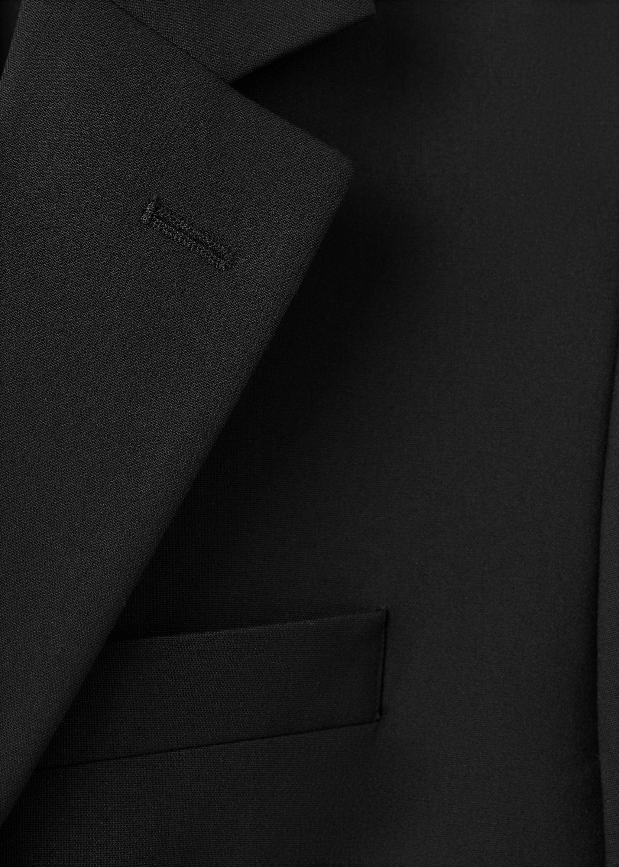 Straight-fit suit jacket - Details of the article 8, Black. Ref: 17066327-00.