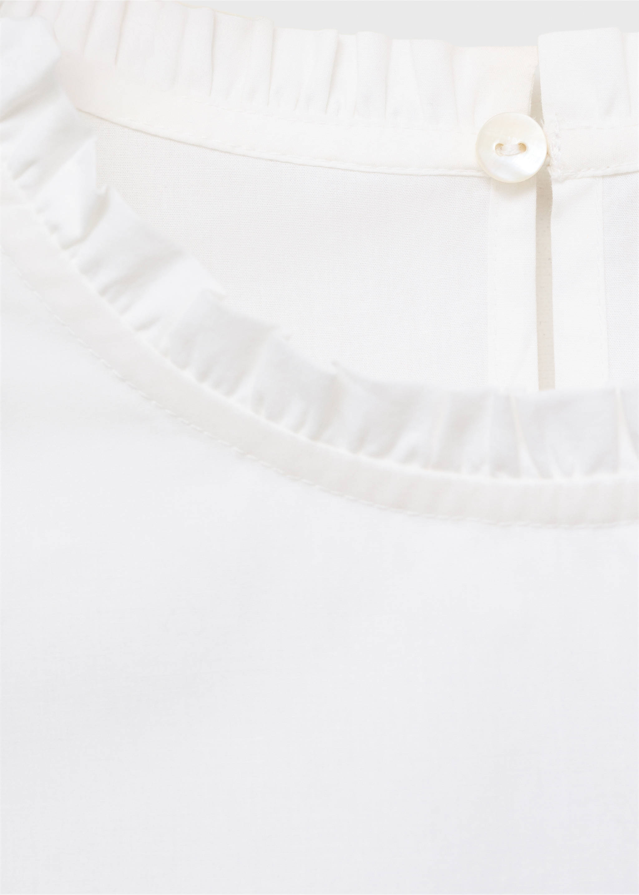 Ruffled cotton blouse - Details of the article 0, Off White. Ref: 17066332-00.