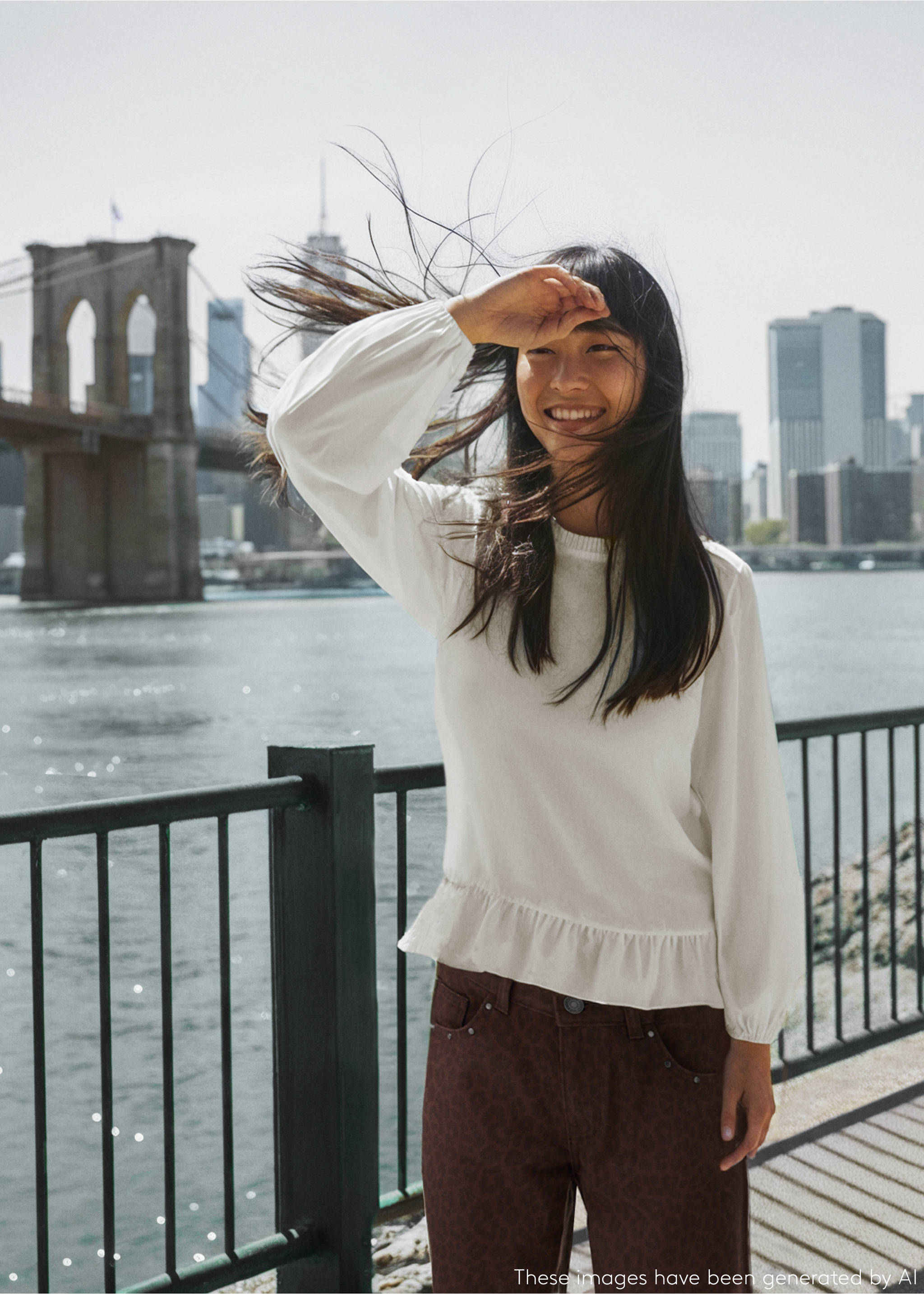 Ruffled cotton blouse - Details of the article 5, Off White. Ref: 17066332-00.