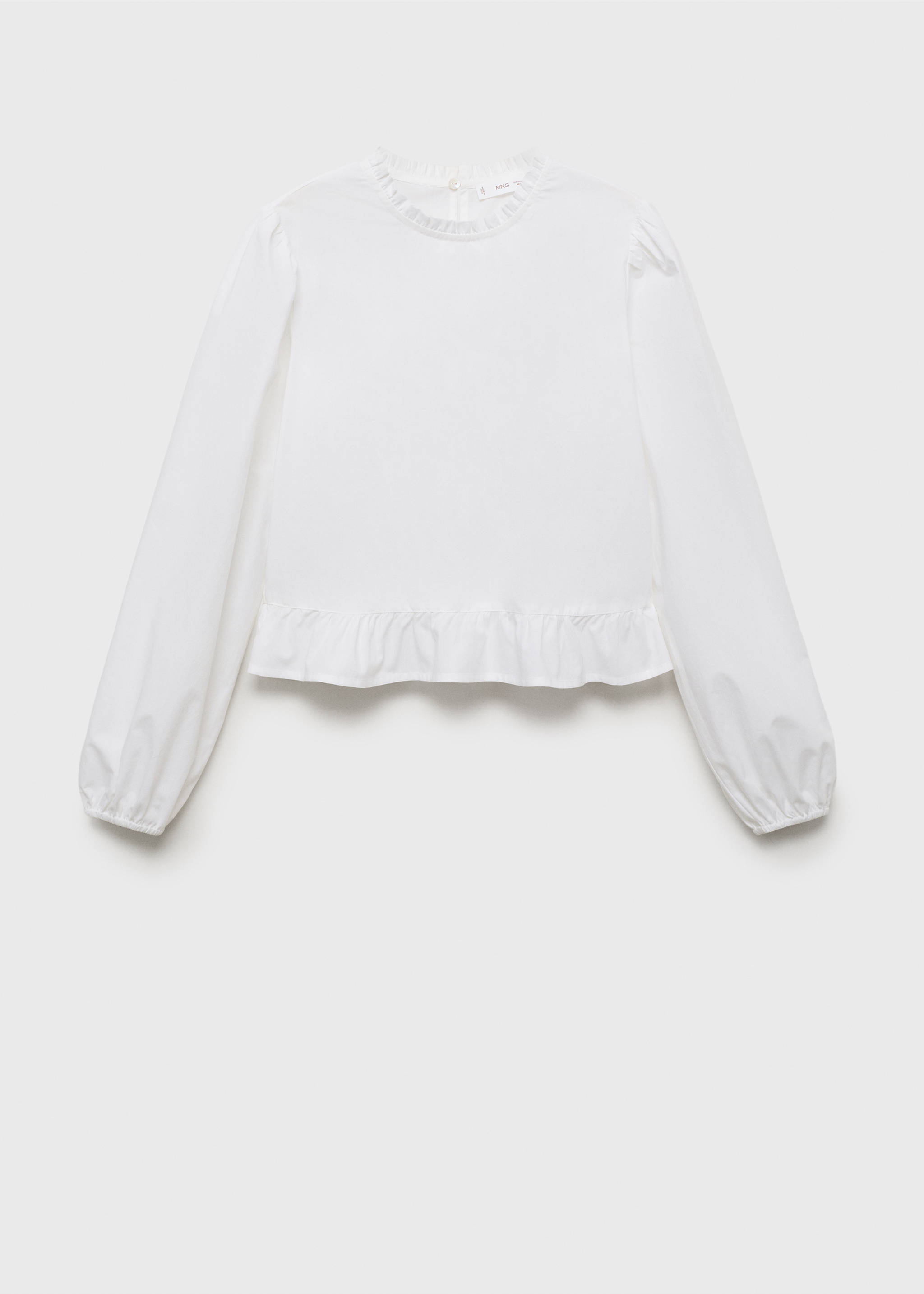 Ruffled cotton blouse - Article without model, Off White. Ref: 17066332-00.