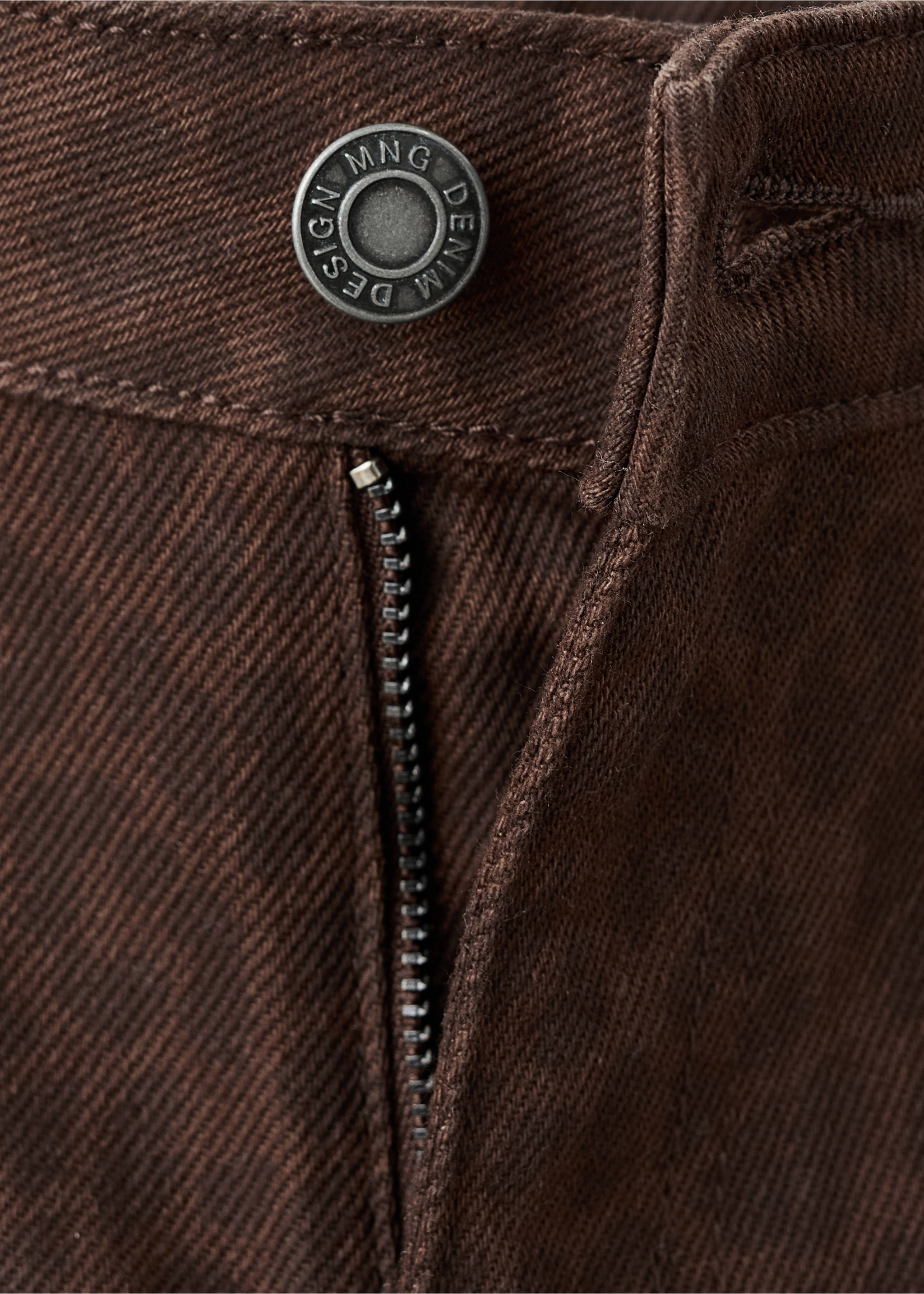Wide-Leg-Jeans im Leopardenmuster - Detail des Artikels 8, Schokolade. Ref: 17066335-00.