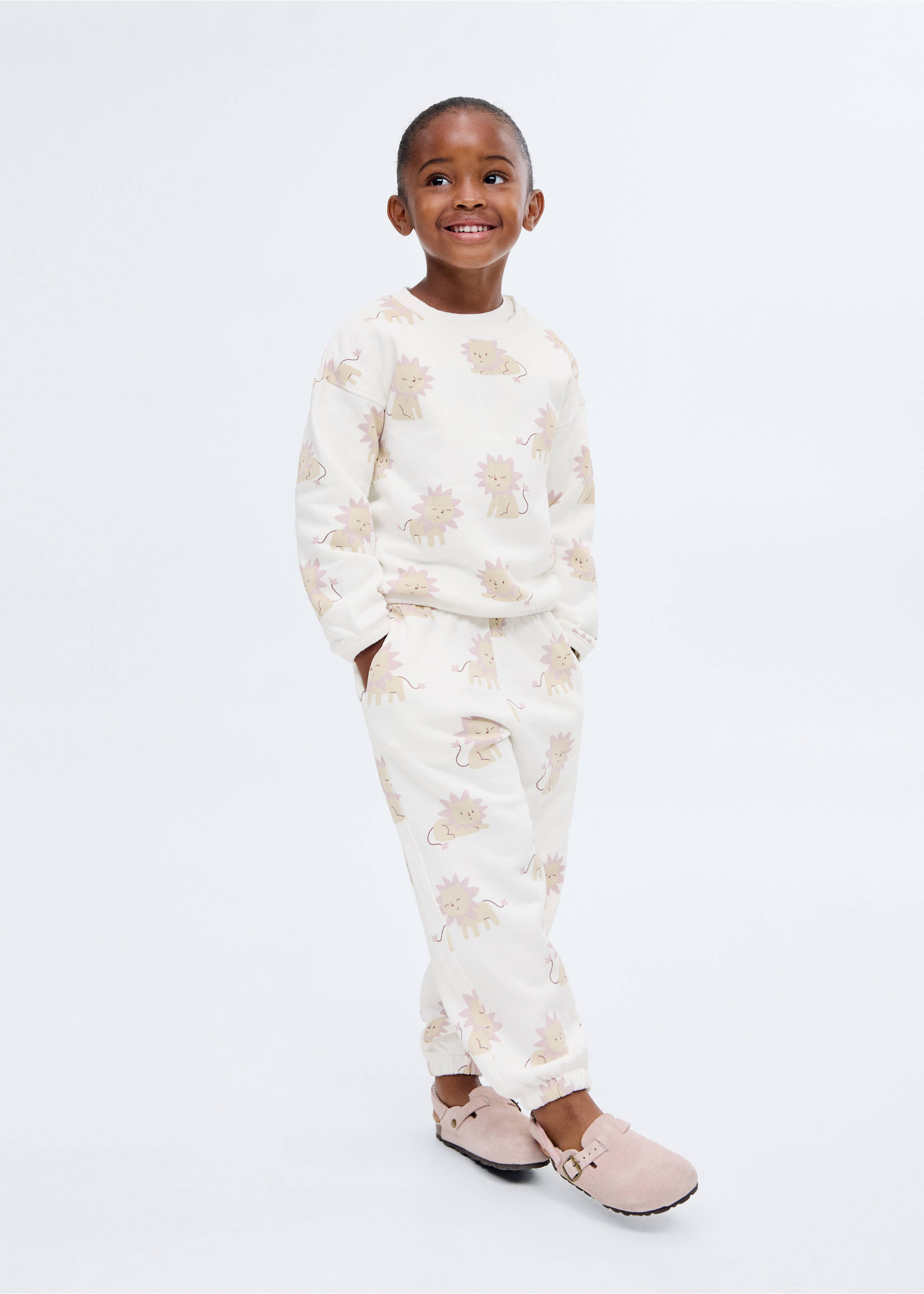 Printed cotton joggers - General plane, Off White. Ref: 17066342-00.