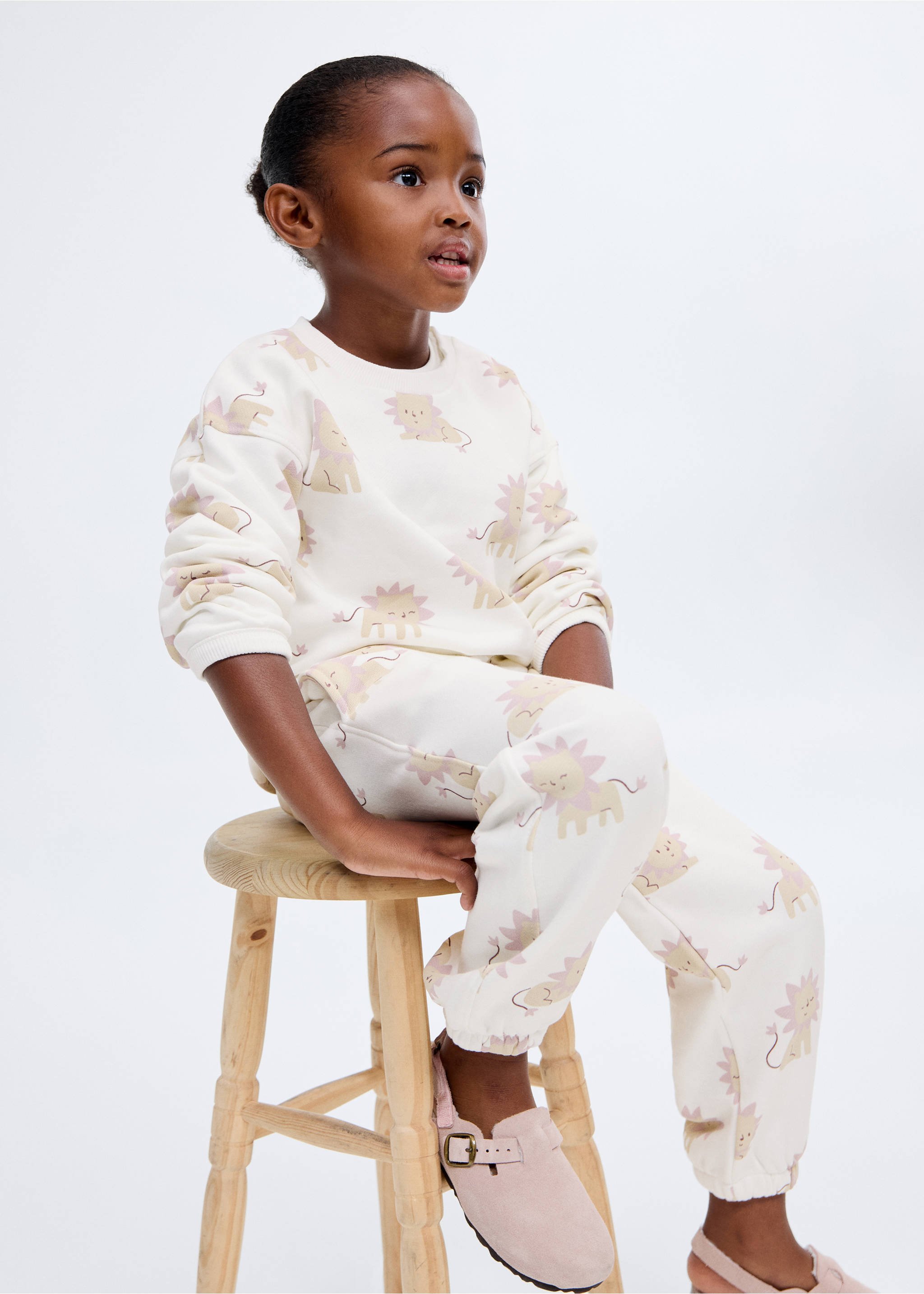 Printed cotton joggers - Medium plane, Off White. Ref: 17066342-00.