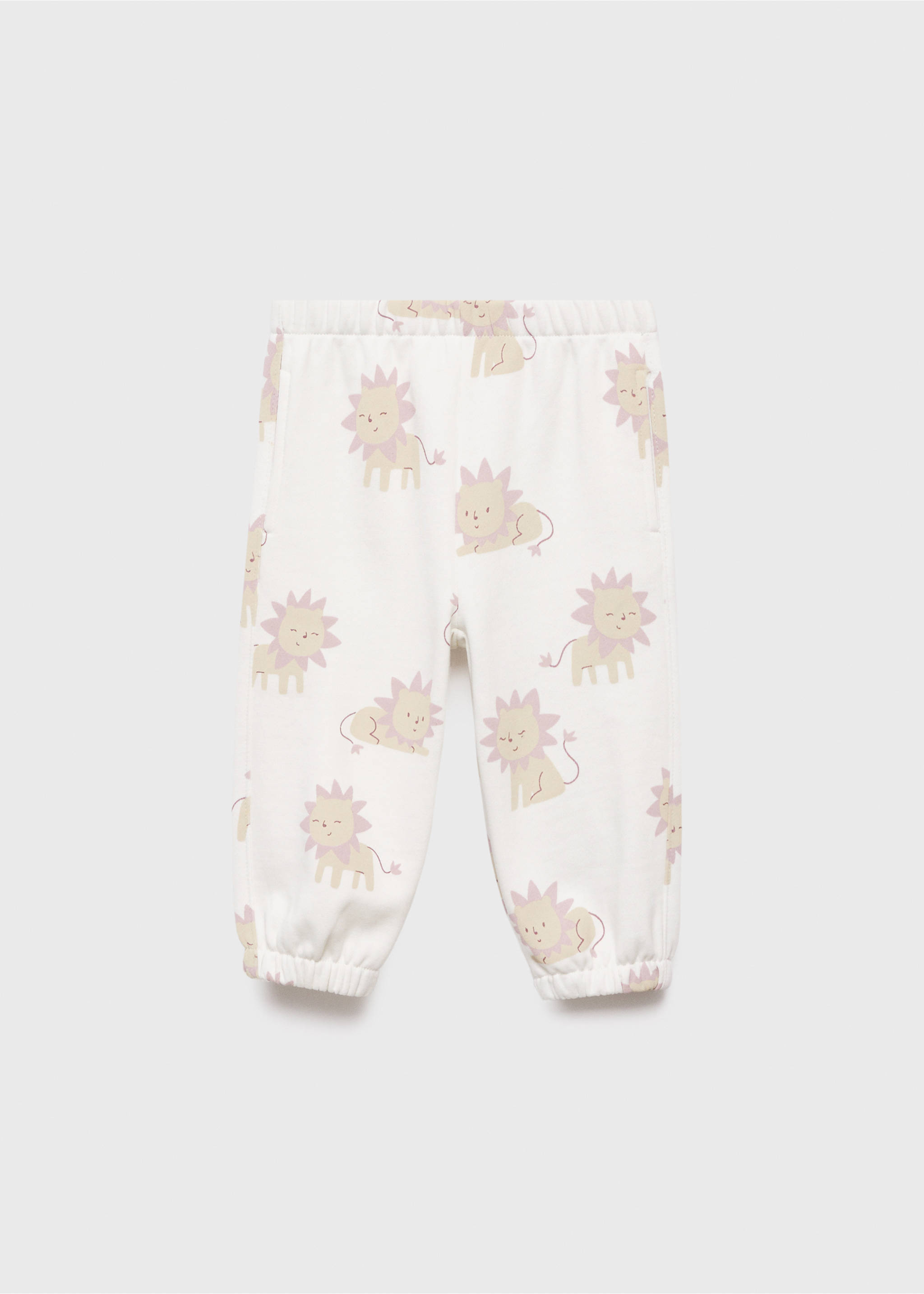 Printed cotton joggers - Article without model, Off White. Ref: 17066342-00.