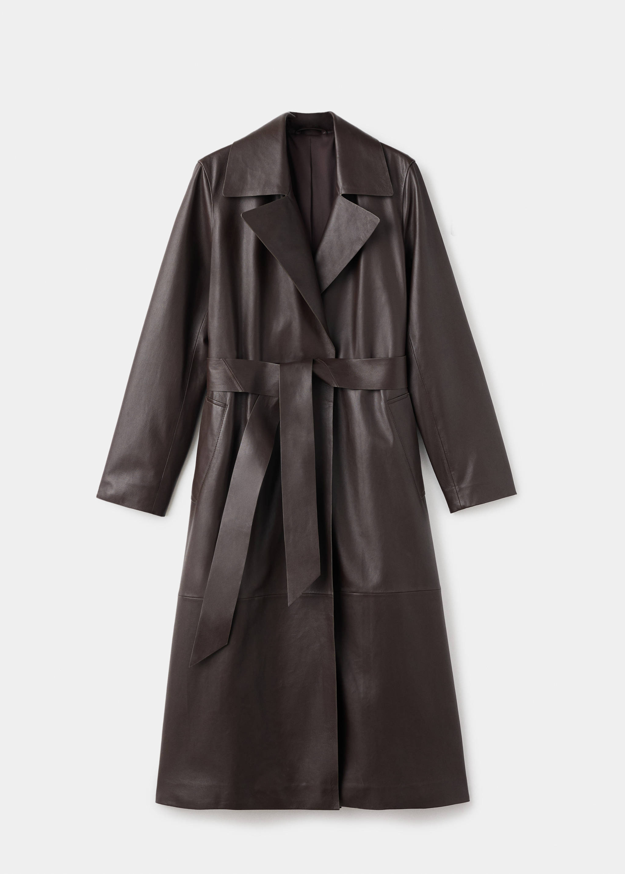 100% leather trench coat with belt - Article without model