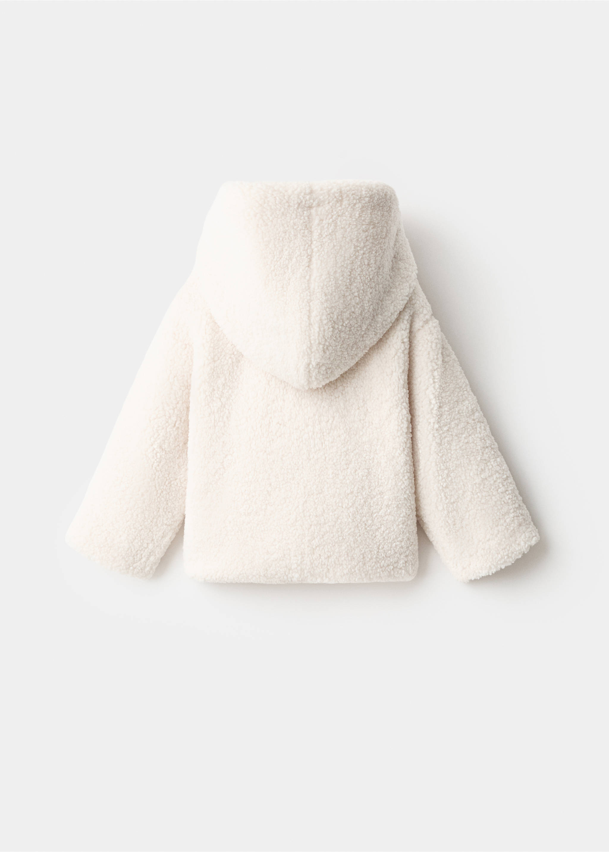 Shearling-effect hooded coat - Reverse of the article, Ecru. Ref: 17066345-00.