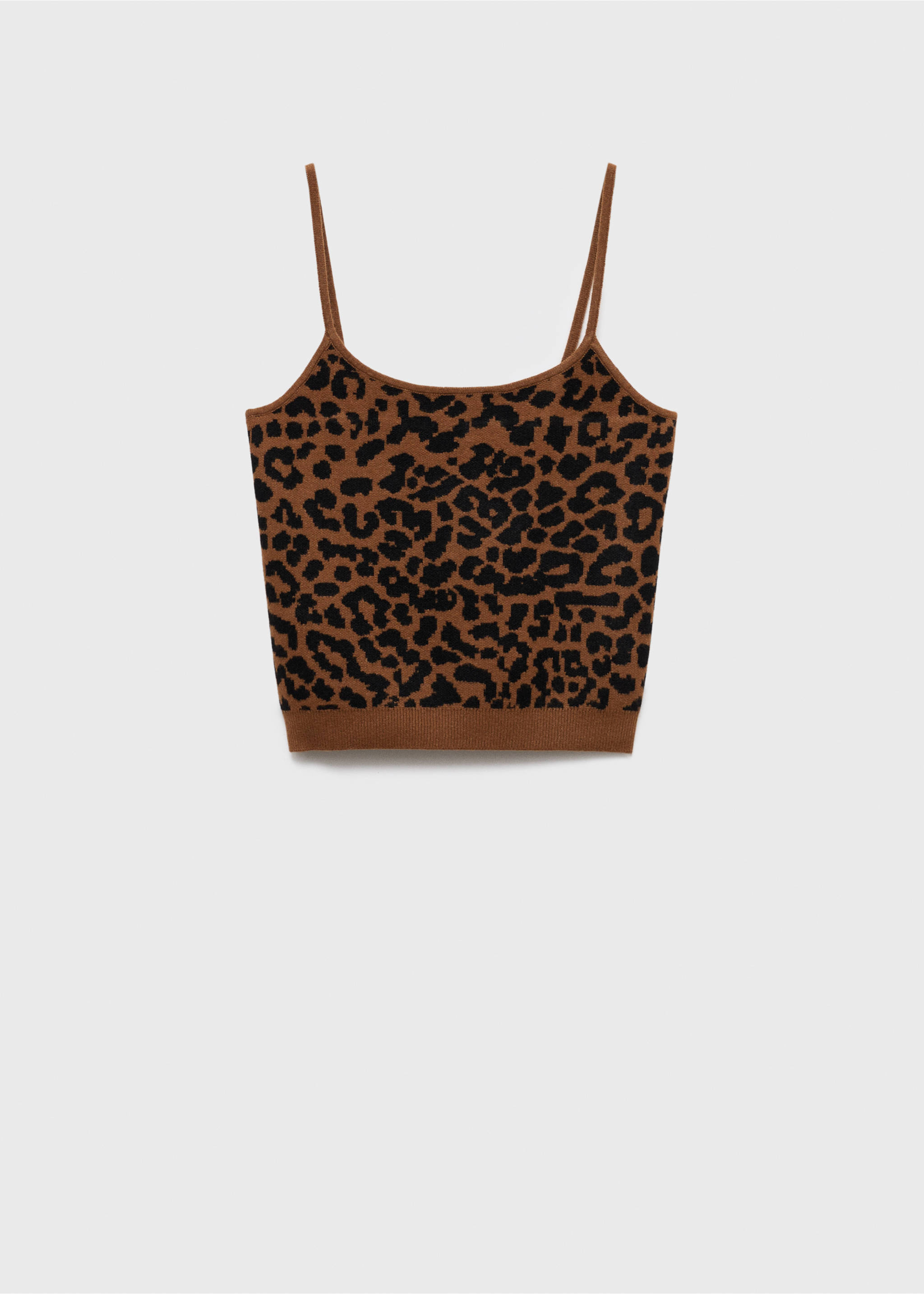 Leopard-print knitted top - Article without model, Medium Brown. Ref: 17066346-00.