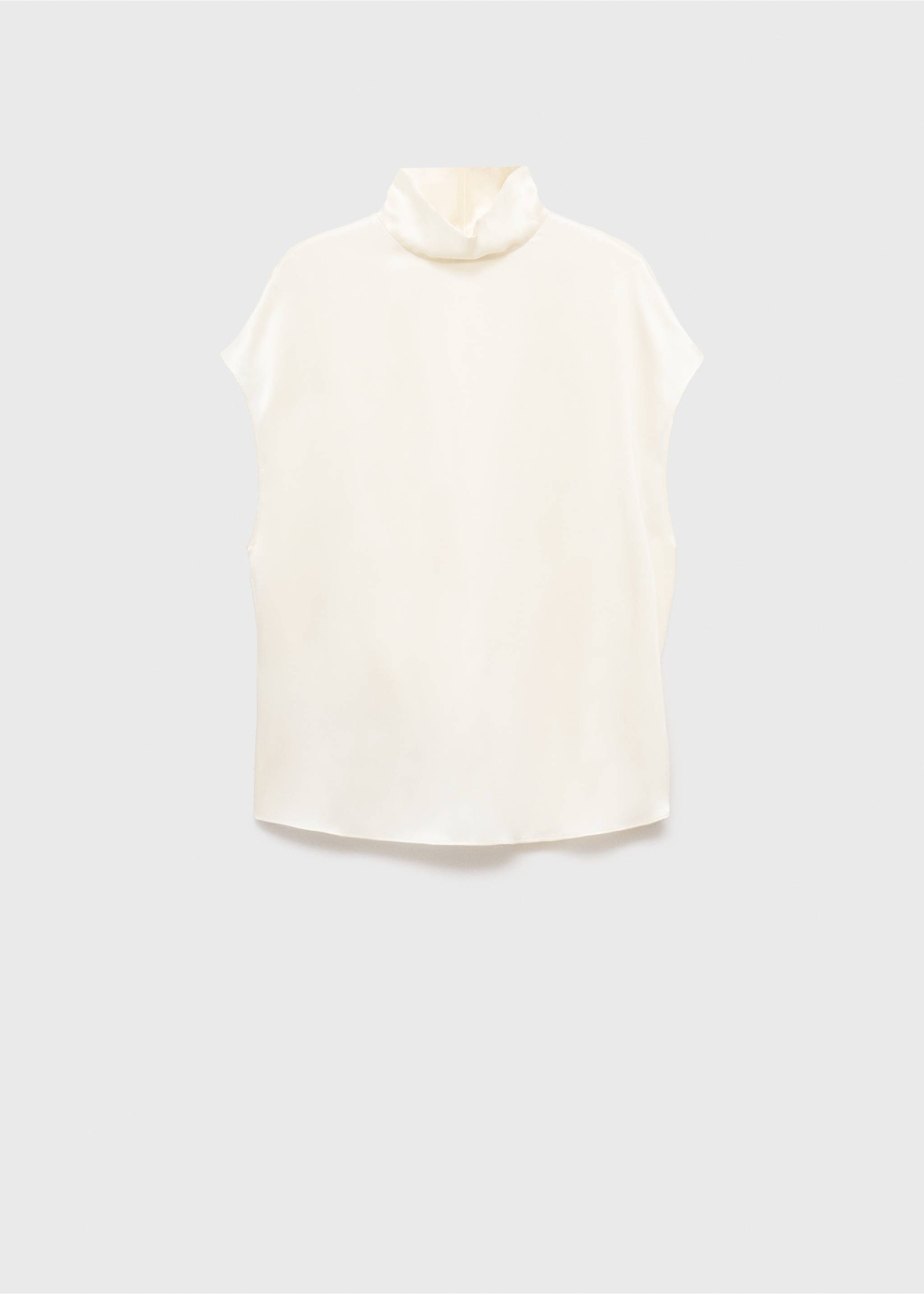 100% silk satin turtleneck blouse - Article without model, Ecru. Ref: 17066348-00.