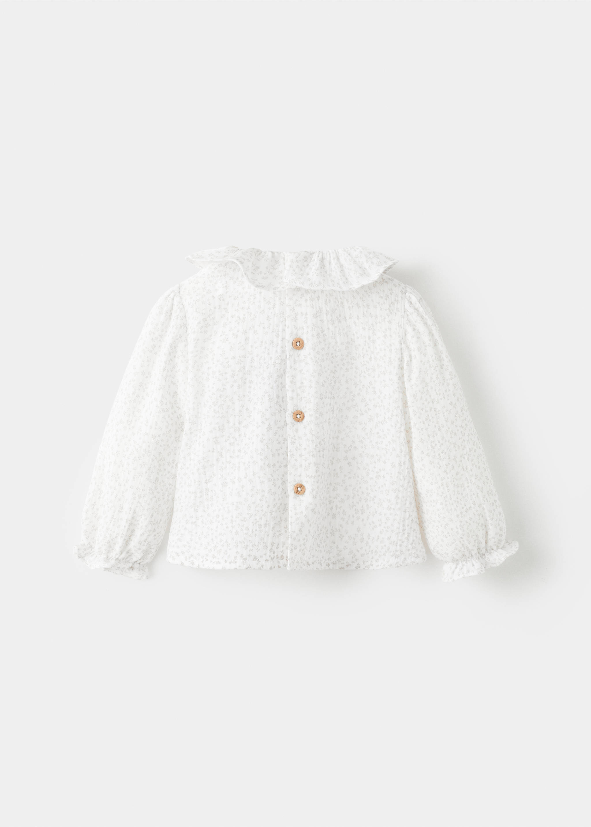 Blusa algodón estampado flores - Reverso del artículo, Blanco roto. Ref: 17066353-00.