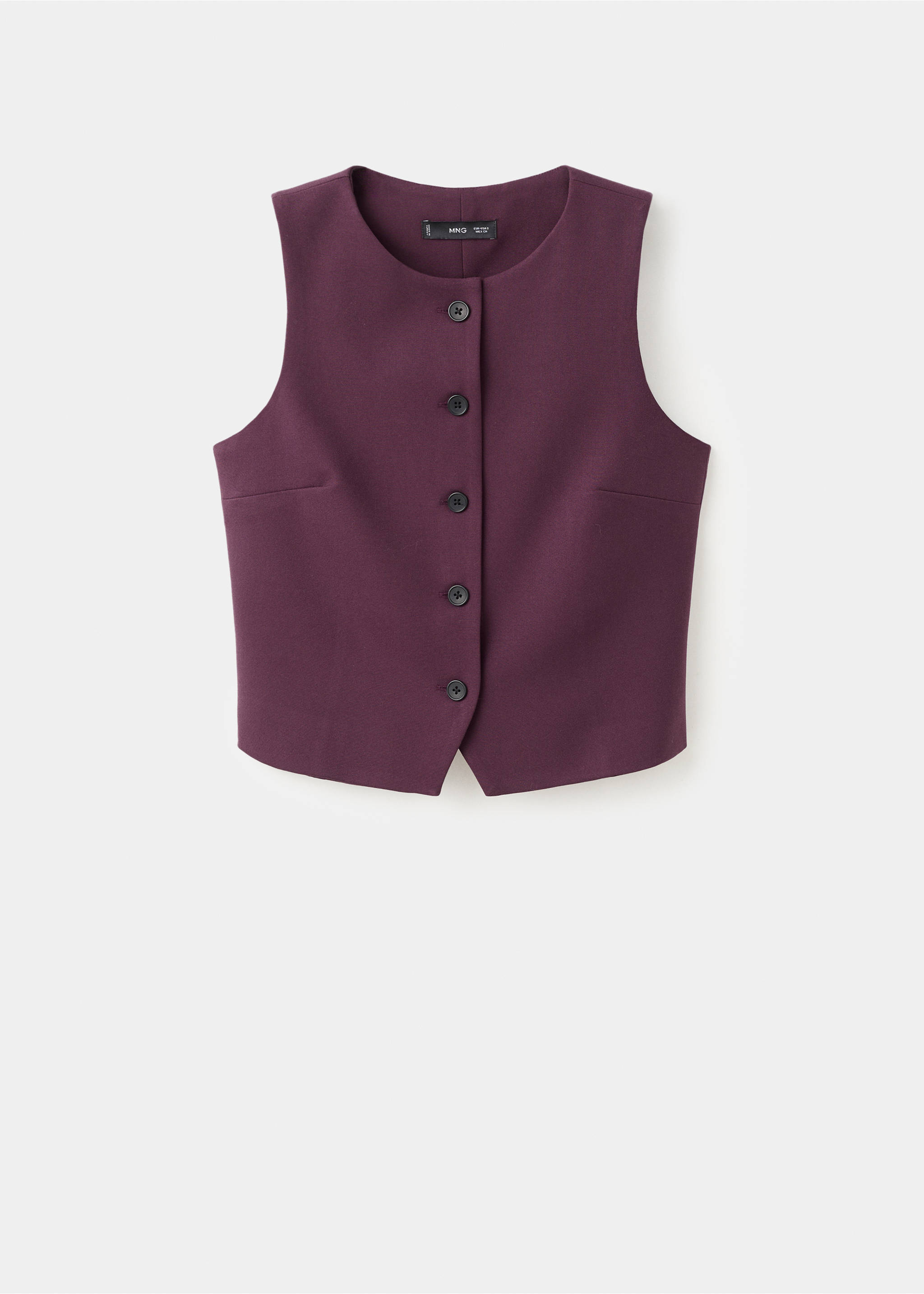 Suit waistcoat with buttons - Article without model, Maroon. Ref: 17066361-00.