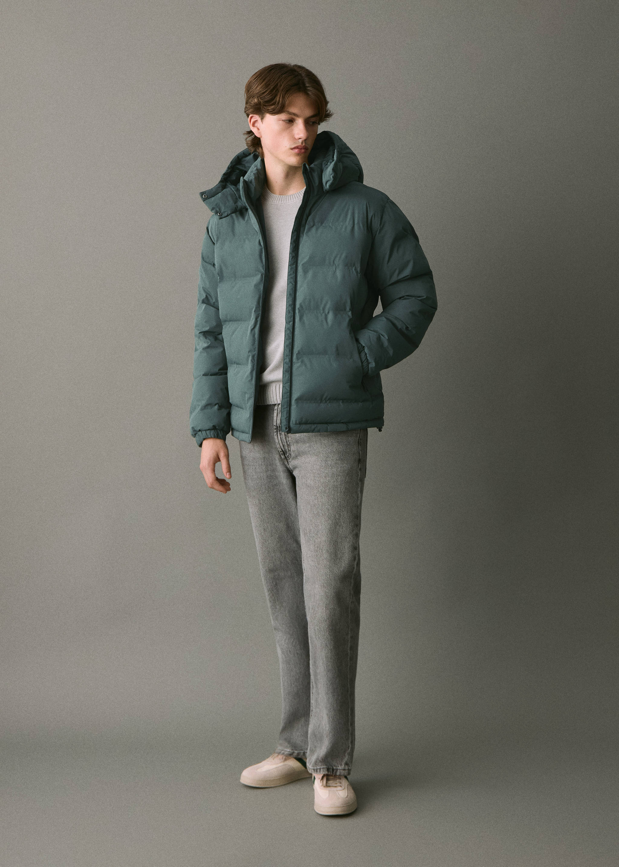 Hood puffer coat - General plane