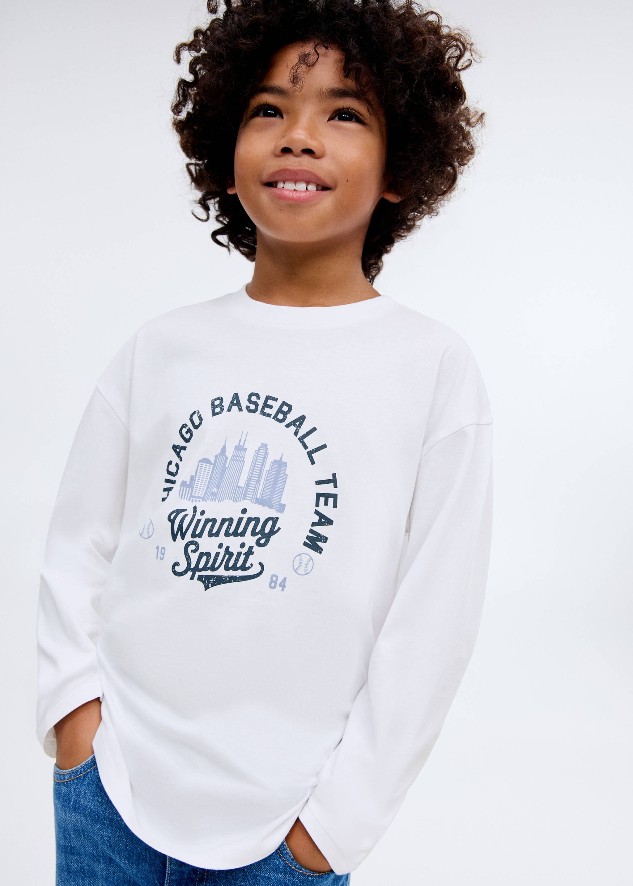T-shirt manches longues imprimé - Plan général
