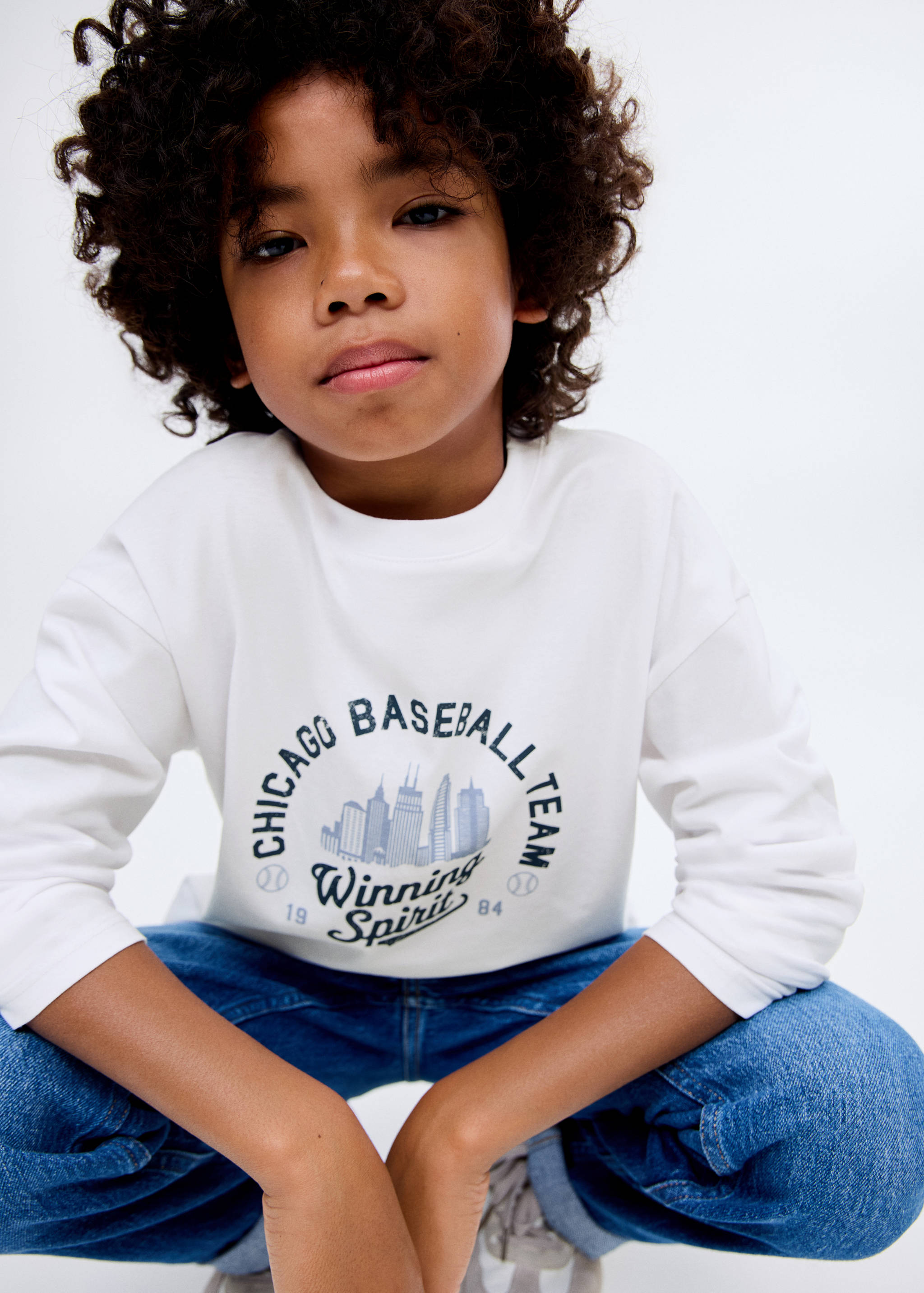 T-shirt manches longues imprimé - Plan moyen
