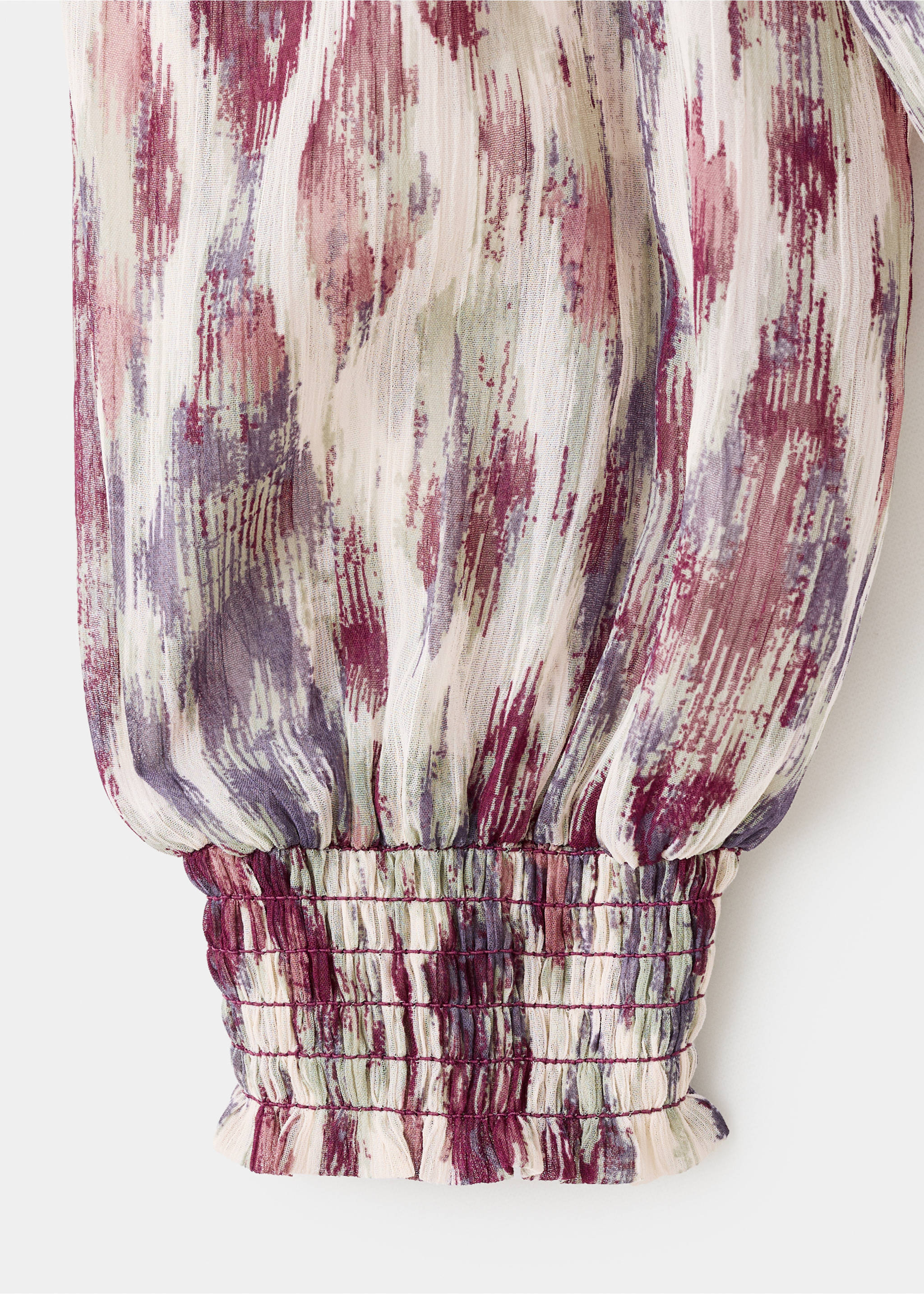 Blusa estampada semitransparente - Pormenor do artigo 0, Cru. Ref: 17067122-00.
