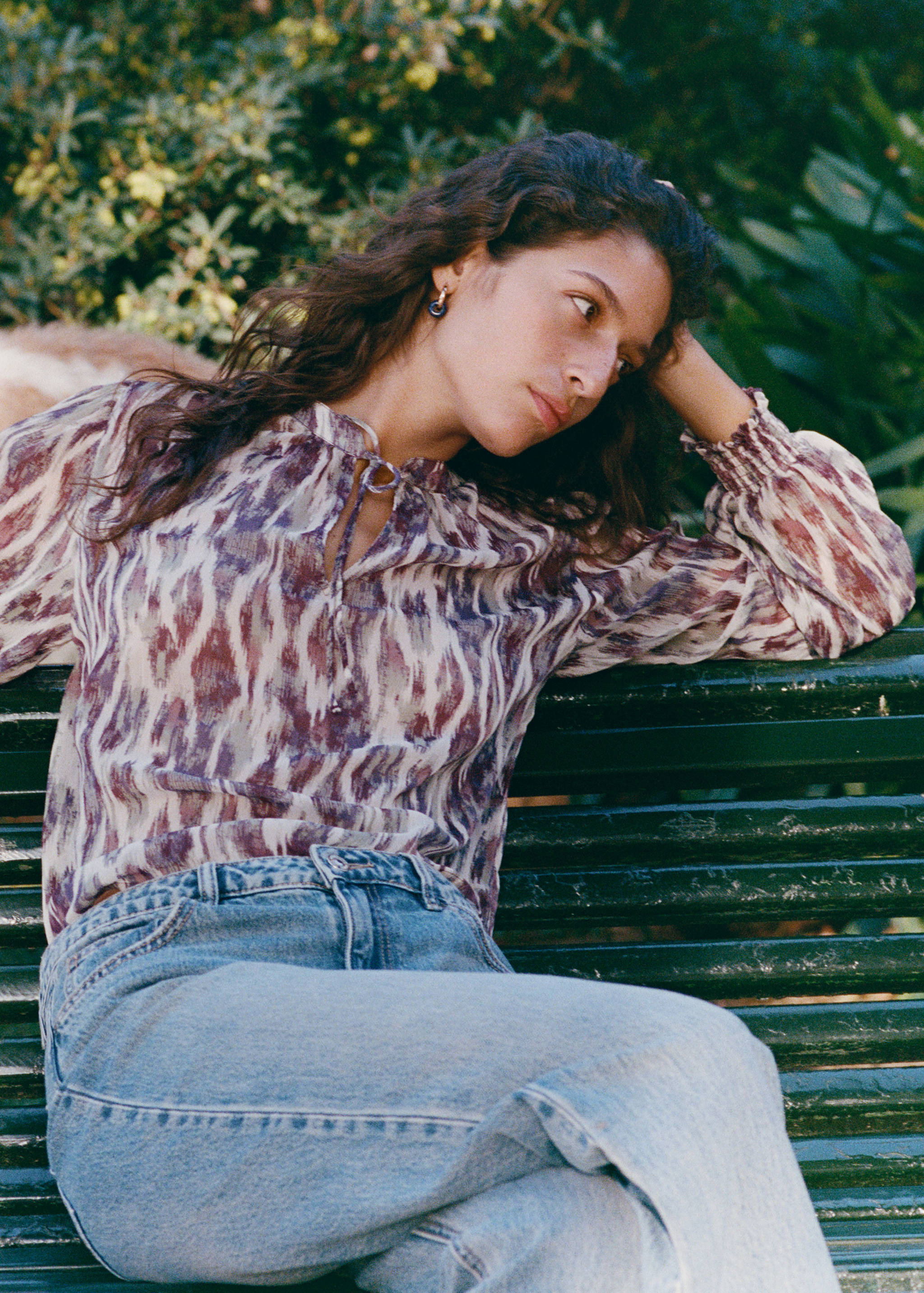 Blusa estampada semitransparente - Detalle del artículo 5