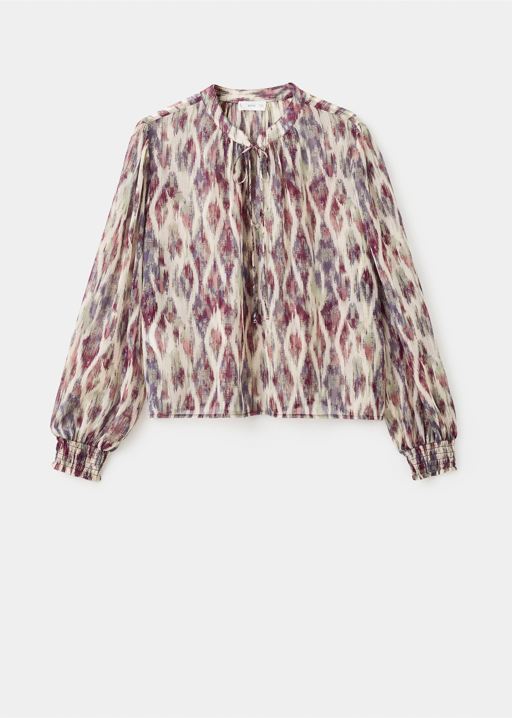 Blusa estampada semitransparente - Artigo sem modelo, Cru. Ref: 17067122-00.