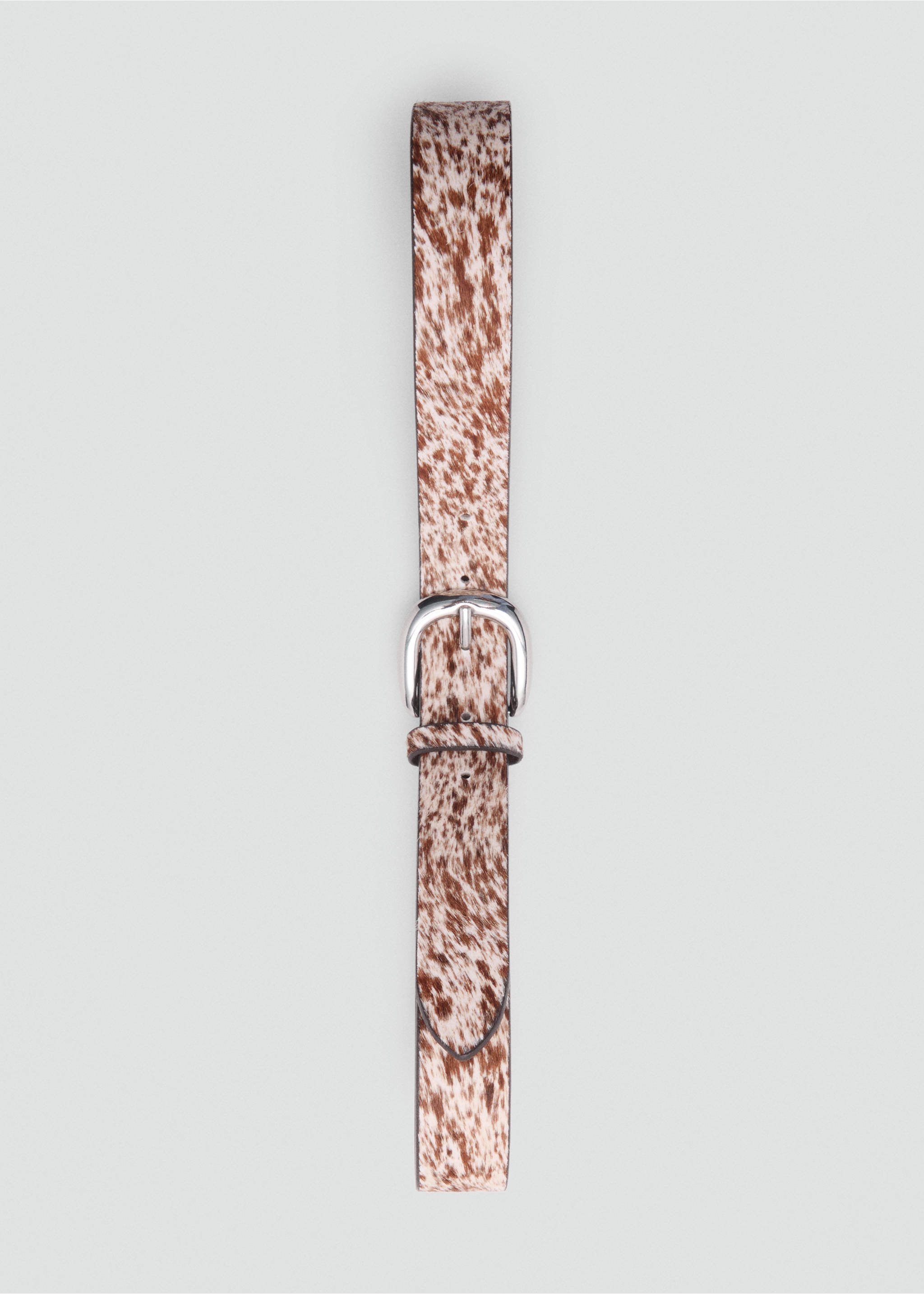 Leather fur belt - Details of the article 2, Brown. Ref: 17067125-00.