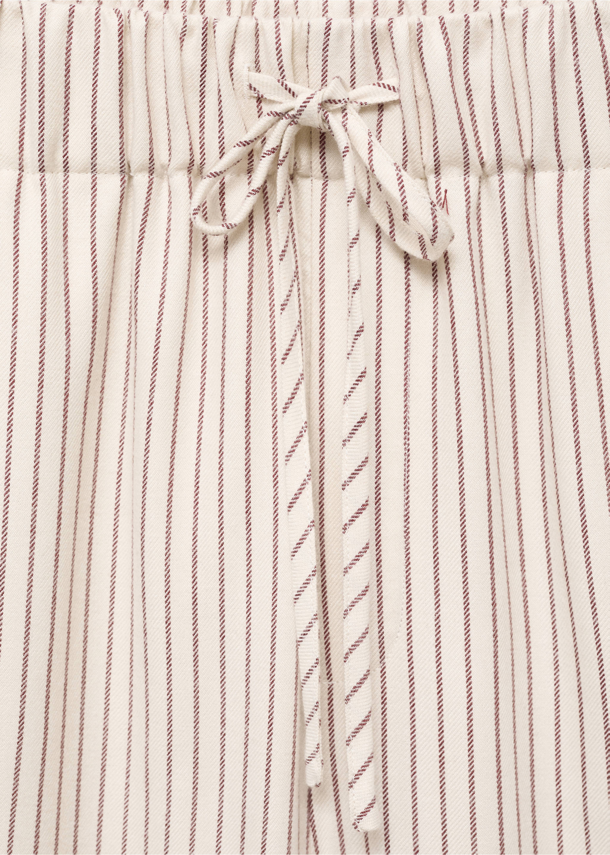 Woven striped flannel trousers - Details of the article 8, Ivory White. Ref: 17067129-00.