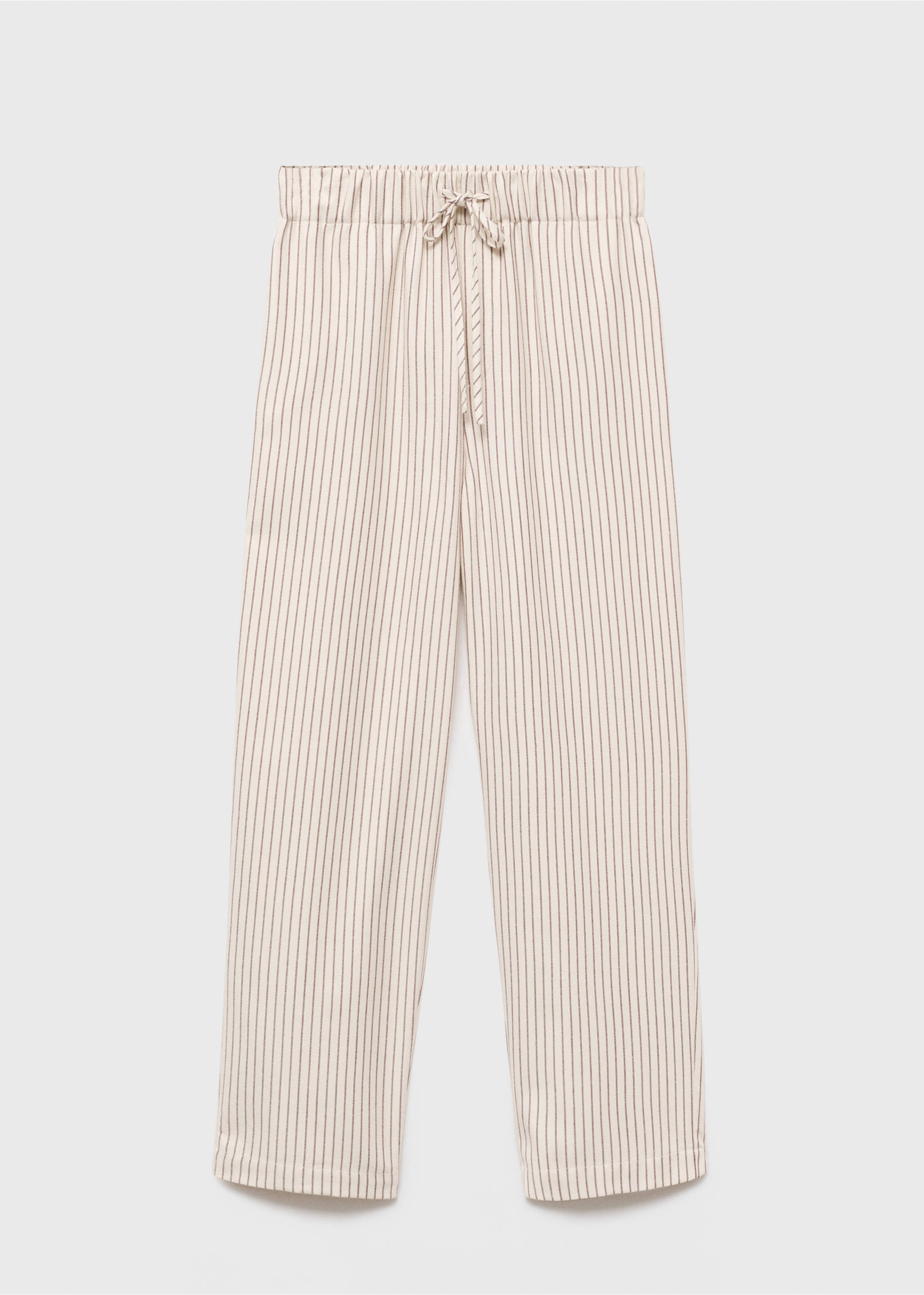 Flanellhose mit gewebtem Streifen - Artikel ohne Model, Elfenbeinweiß. Ref: 17067129-00.