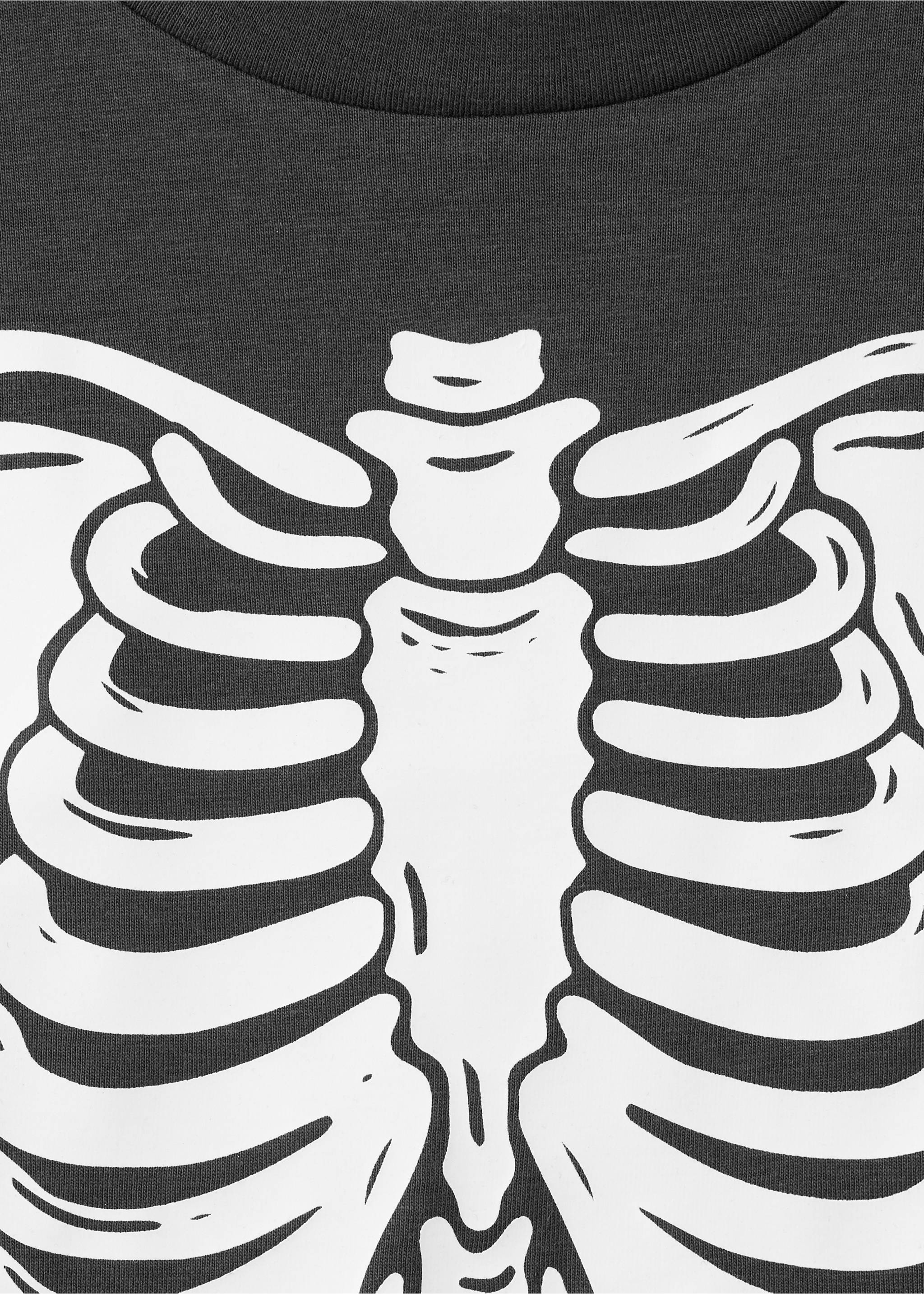 Glow in the dark skeleton pyjama - Details of the article 8, Charcoal. Ref: 17067763-00.