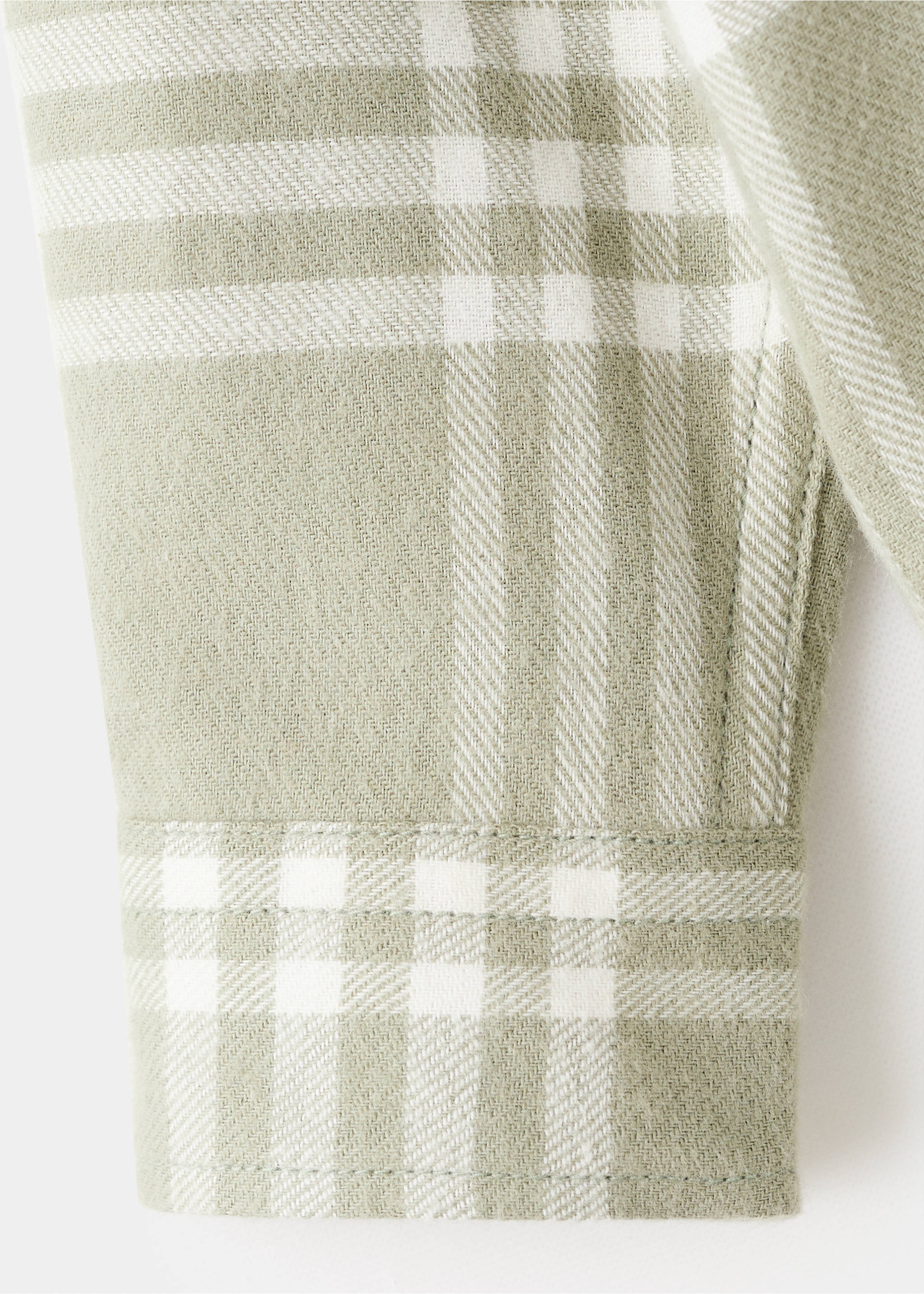 Cotton check shirt - Details of the article 0, Green. Ref: 17067765-00.