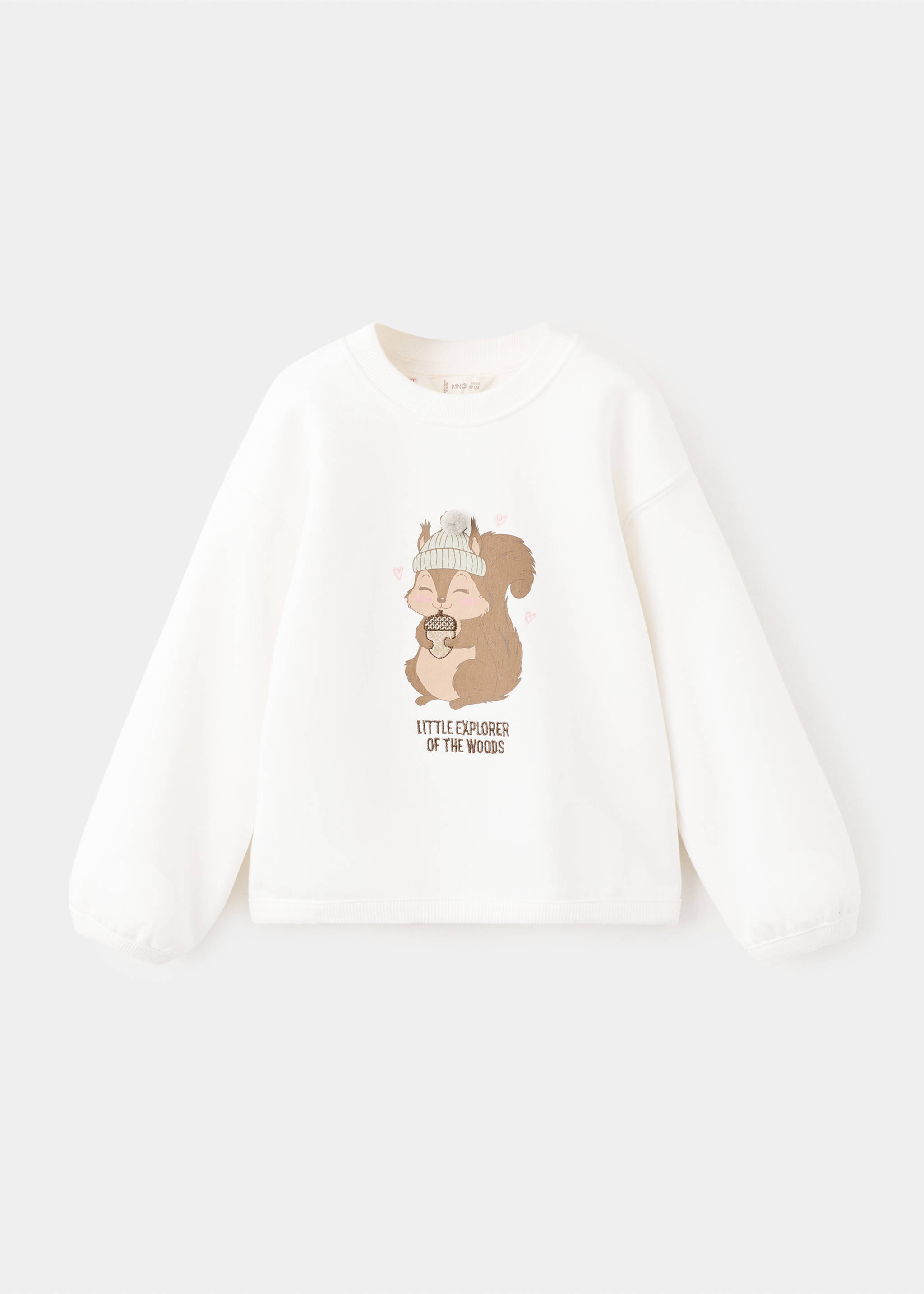 Printed embroidered sweatshirt - Article without model, Off White. Ref: 17067767-00.