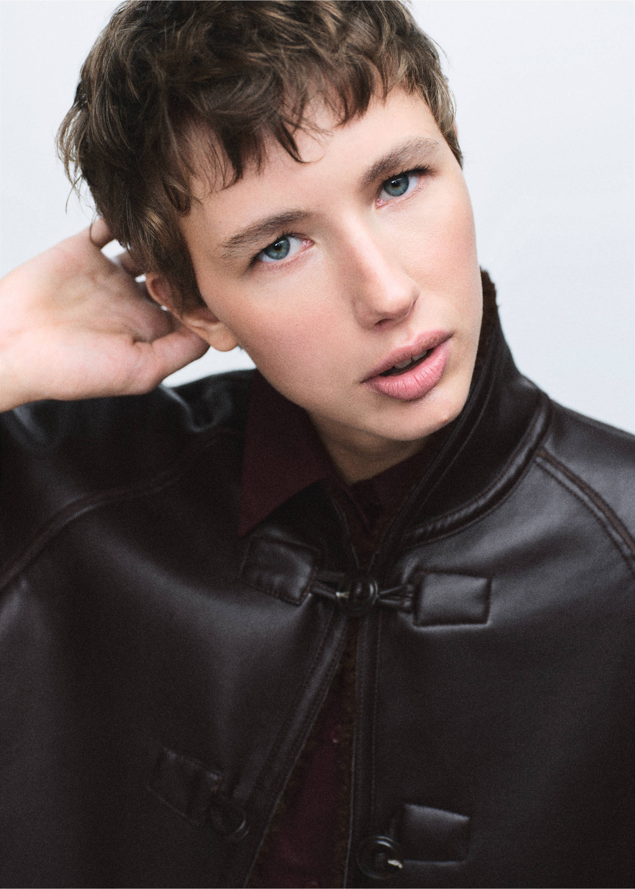 Reversible shearling jacket - Details of the article 2, Black. Ref: 17067768-00.
