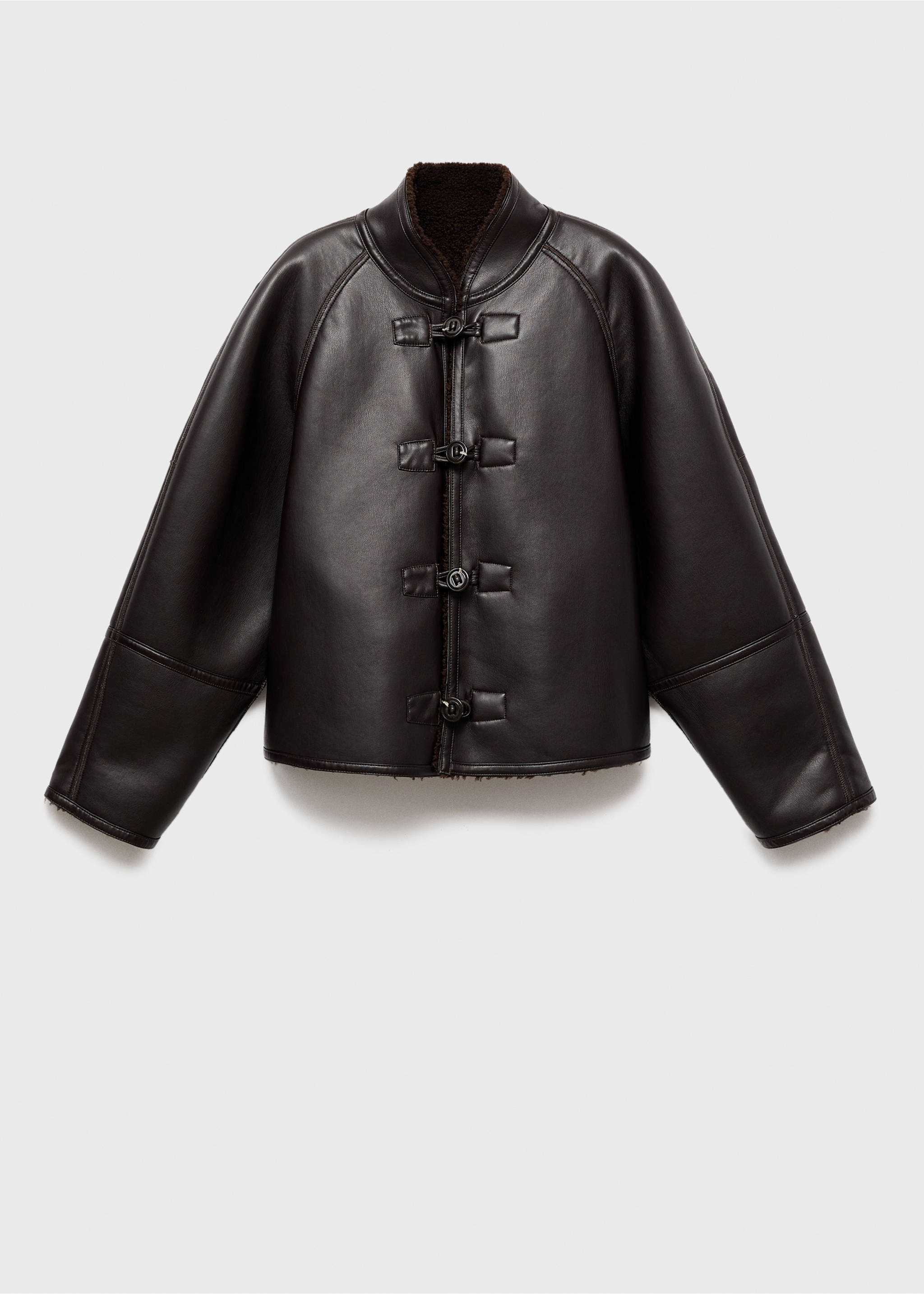 Reversible shearling jacket - Details of the article 8, Black. Ref: 17067768-00.