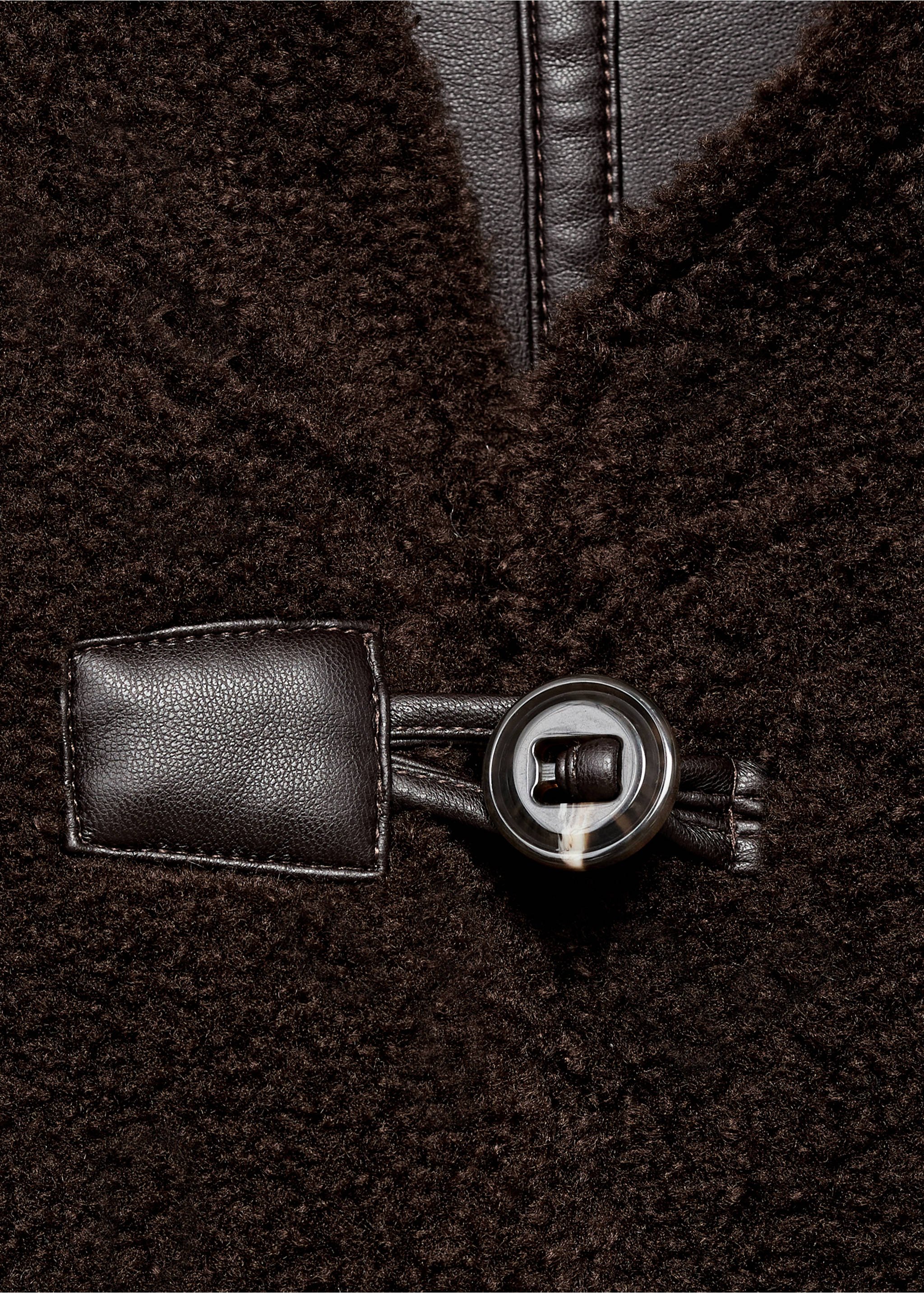Reversible shearling jacket - Details of the article 0, Black. Ref: 17067768-00.
