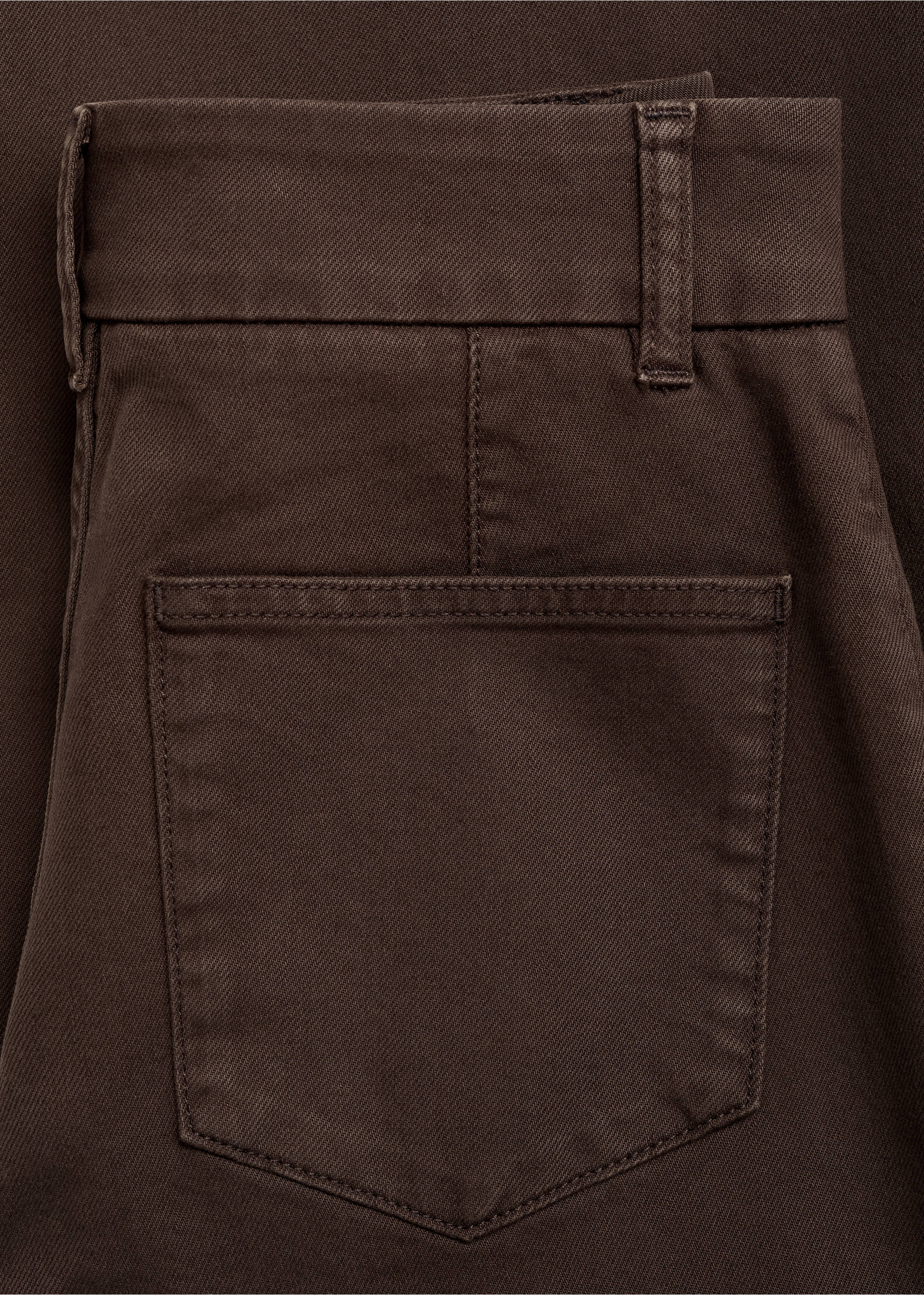High-waisted wide leg jeans with stitching - Details of the article 0, Chocolate. Ref: 17067769-00.