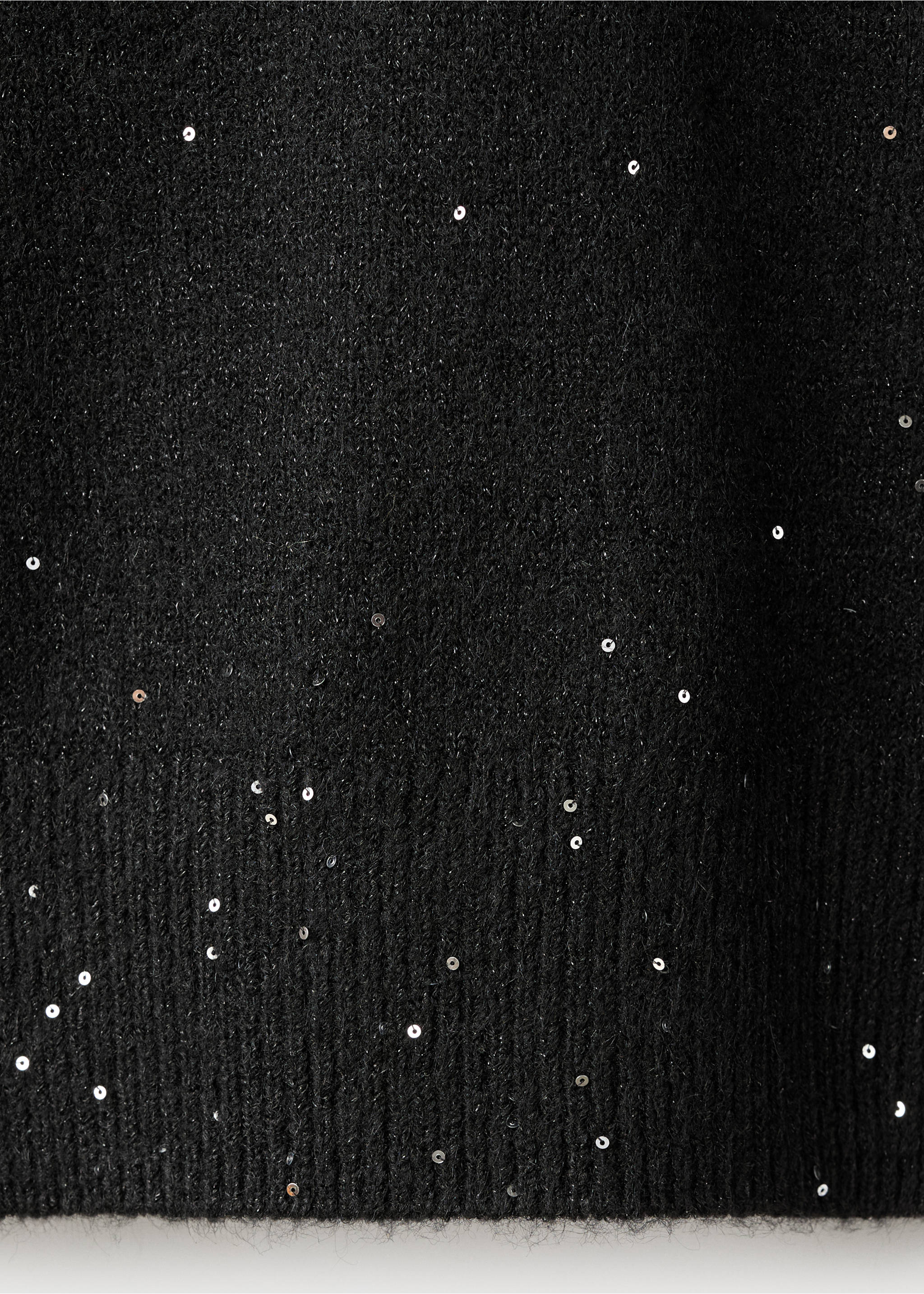 Strickrock mit Pailletten-Detail - Detail des Artikels 0, Schwarz. Ref: 17067778-00.