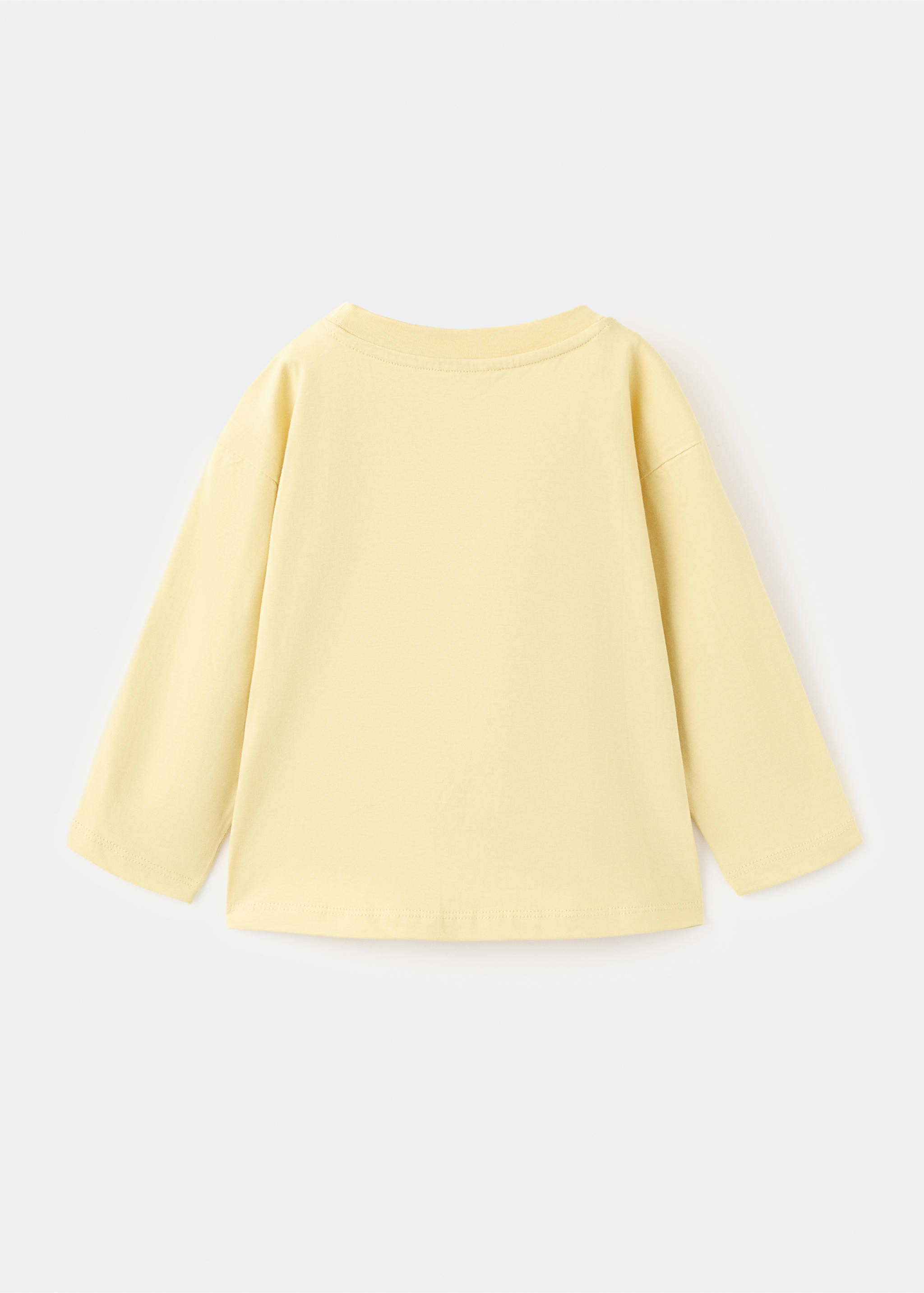 Printed long sleeve t-shirt - Reverse of the article, Pastel Yellow. Ref: 17067779-00.