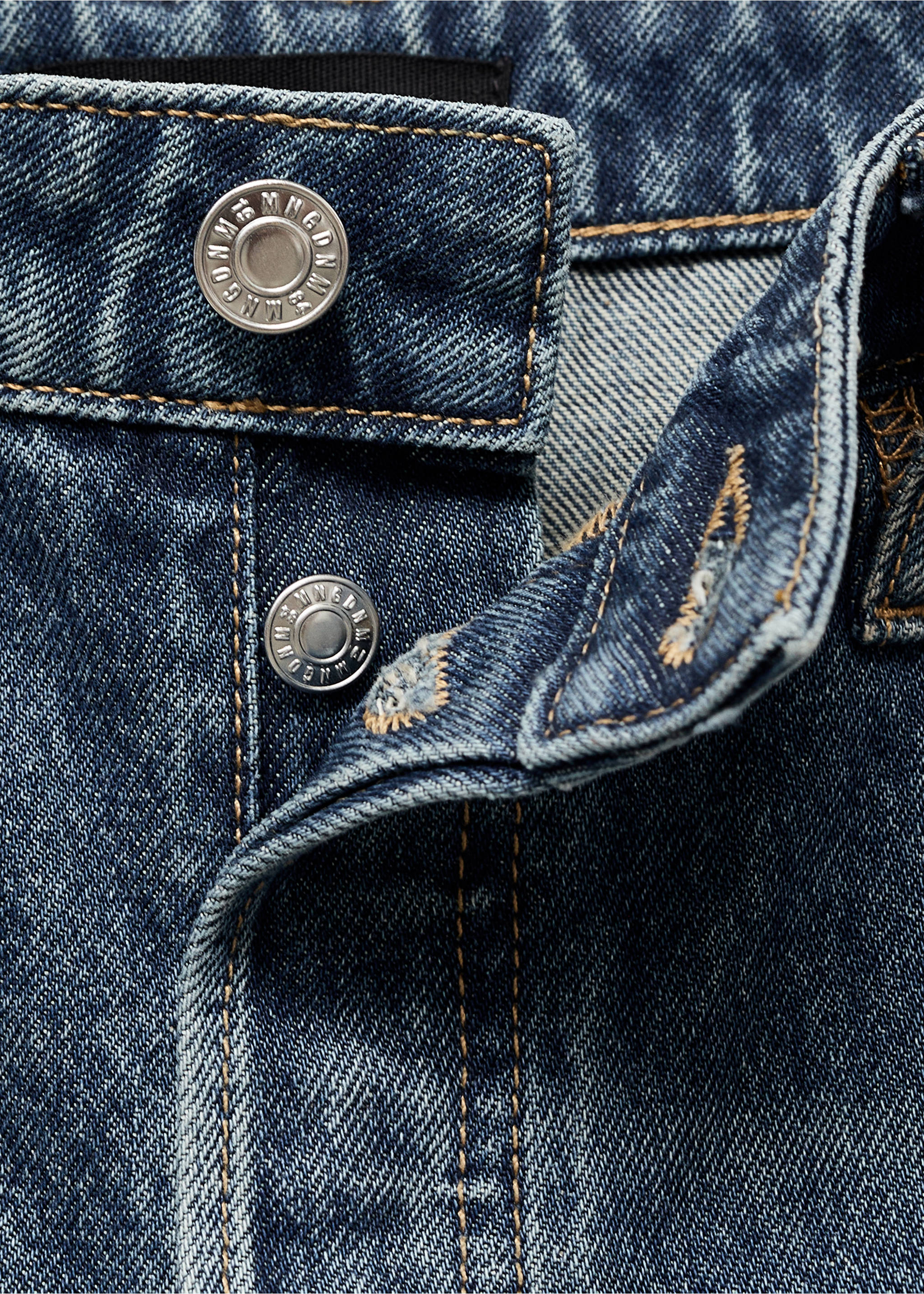 Wide leg jeans with buttons - Details of the article 8, Dark Blue. Ref: 17067793-00.