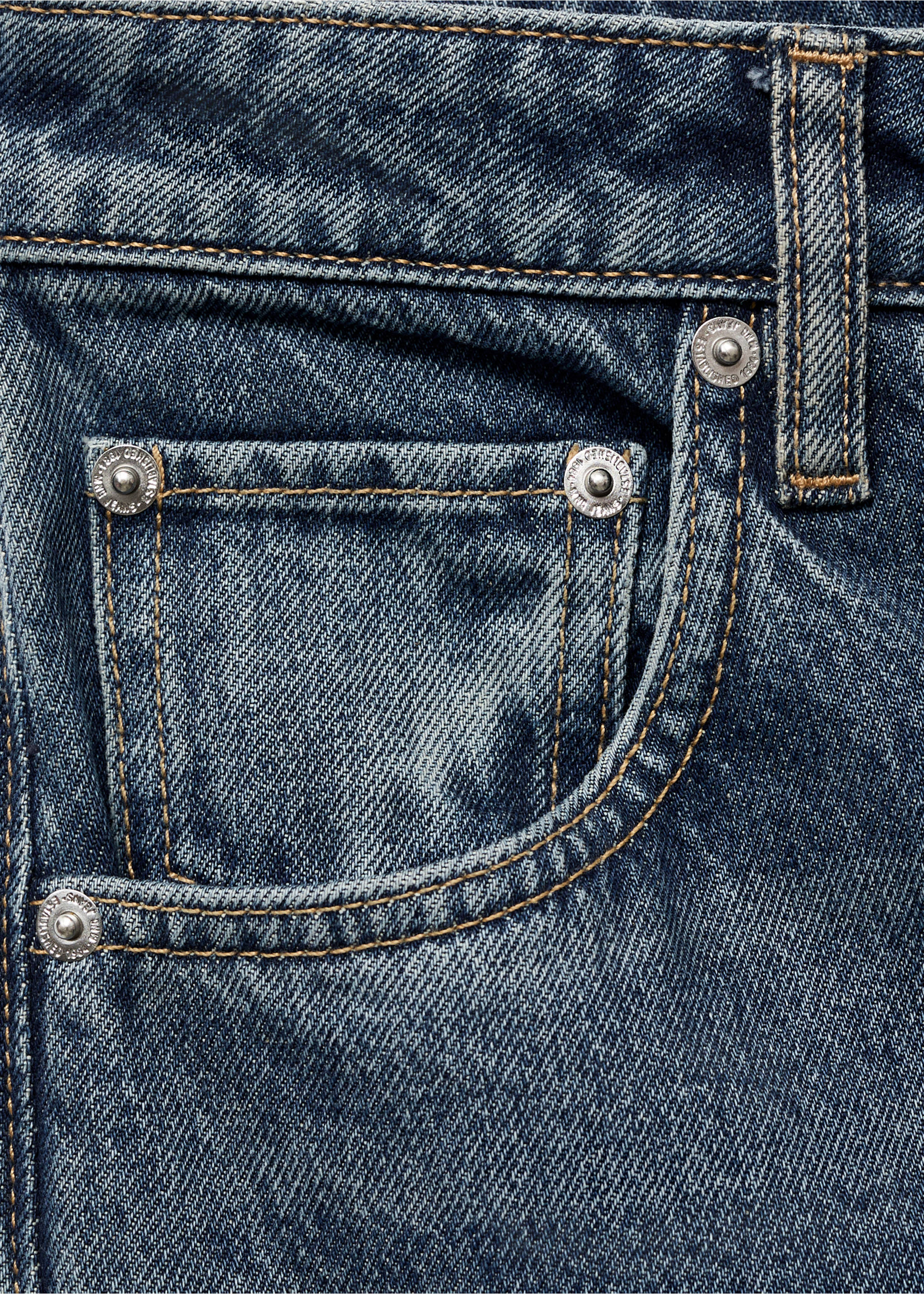 Wide leg jeans with buttons - Details of the article 0, Dark Blue. Ref: 17067793-00.