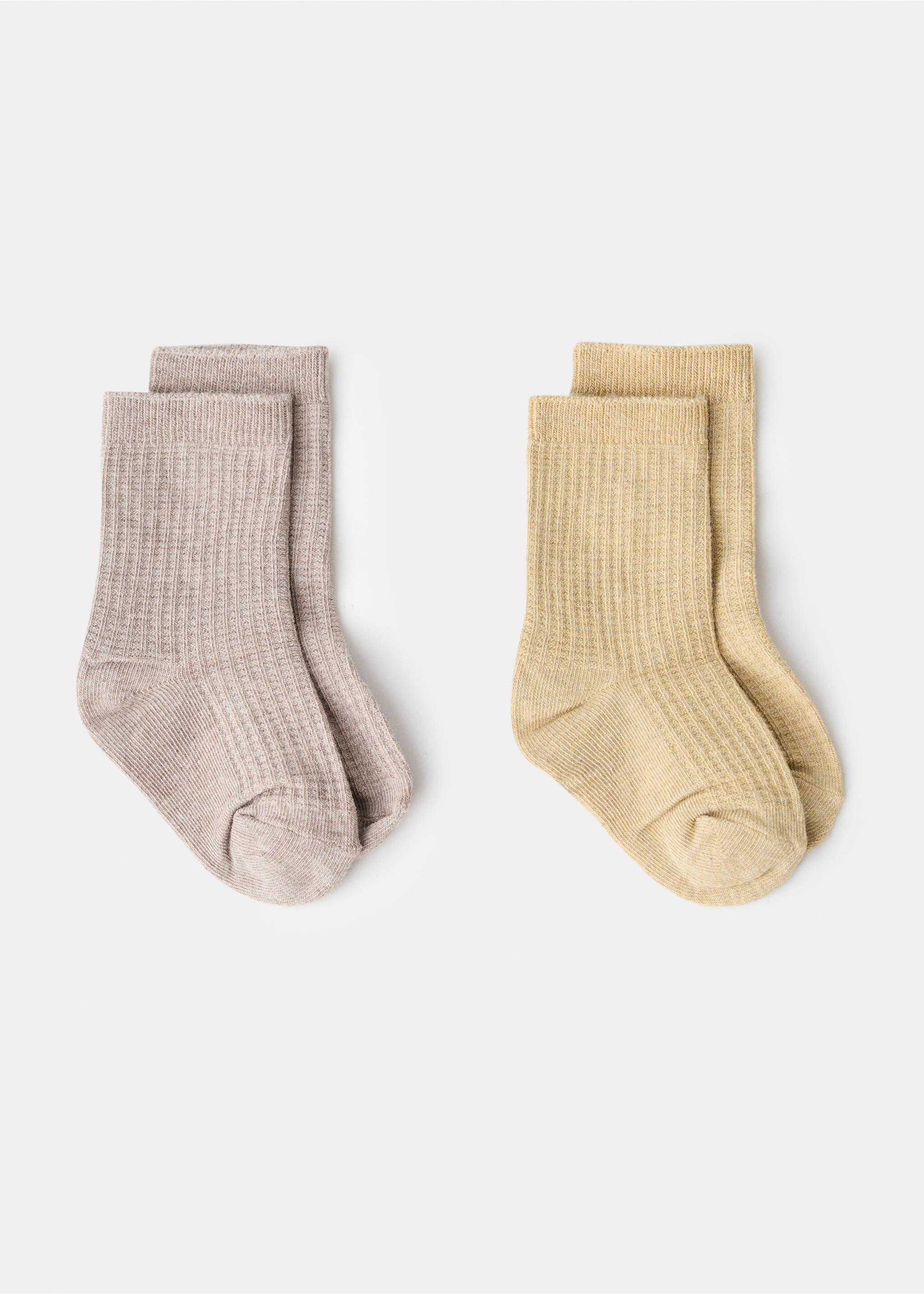 2er-Pack gemusterte Socken - Artikel ohne Model, Senfgelb. Ref: 17067794-00.