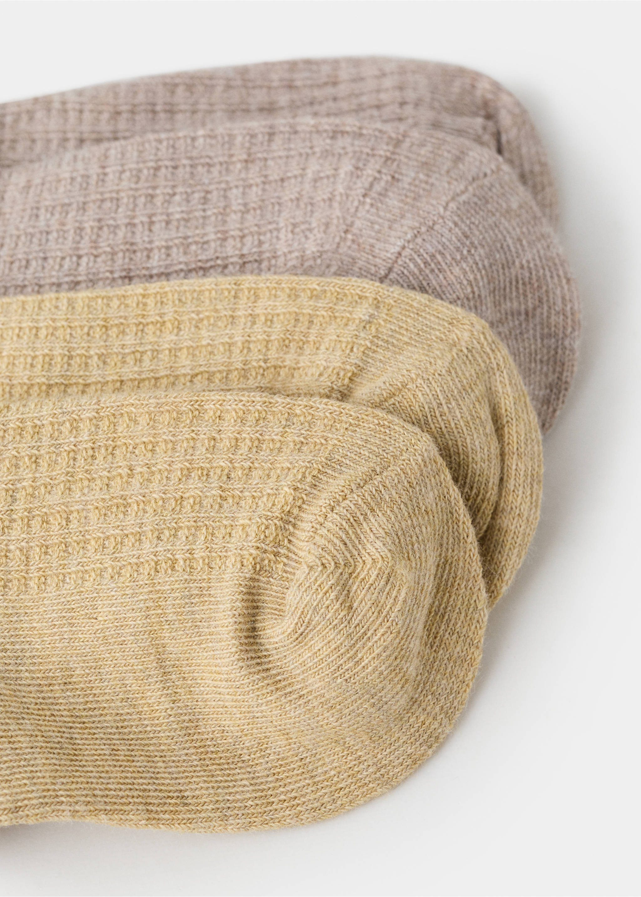 2er-Pack gemusterte Socken - Rückseite des Artikels, Senfgelb. Ref: 17067794-00.