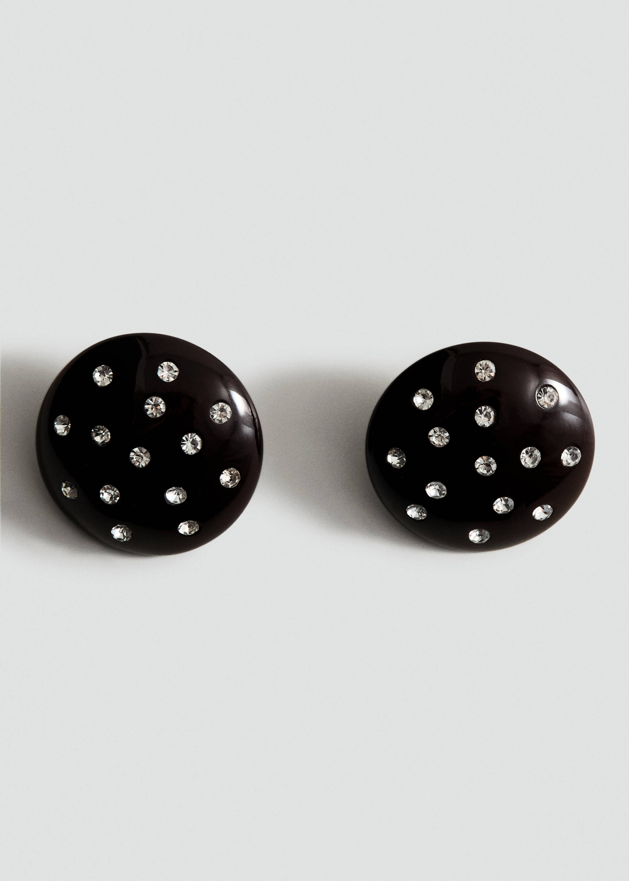 Round crystal appliqué earrings - Article without model