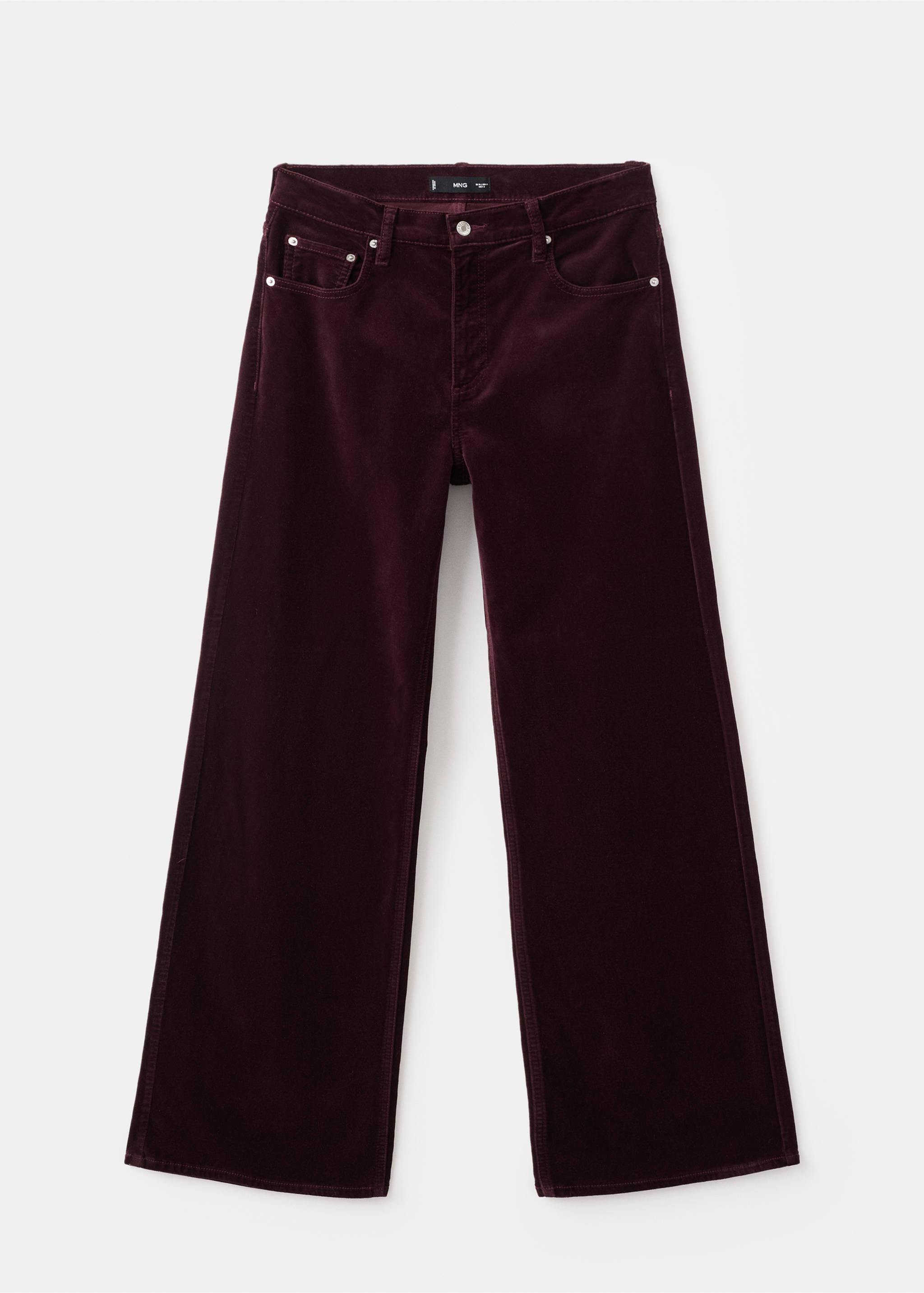 Wide leg velvet jeans - Article without model, Wine. Ref: 17067799-00.